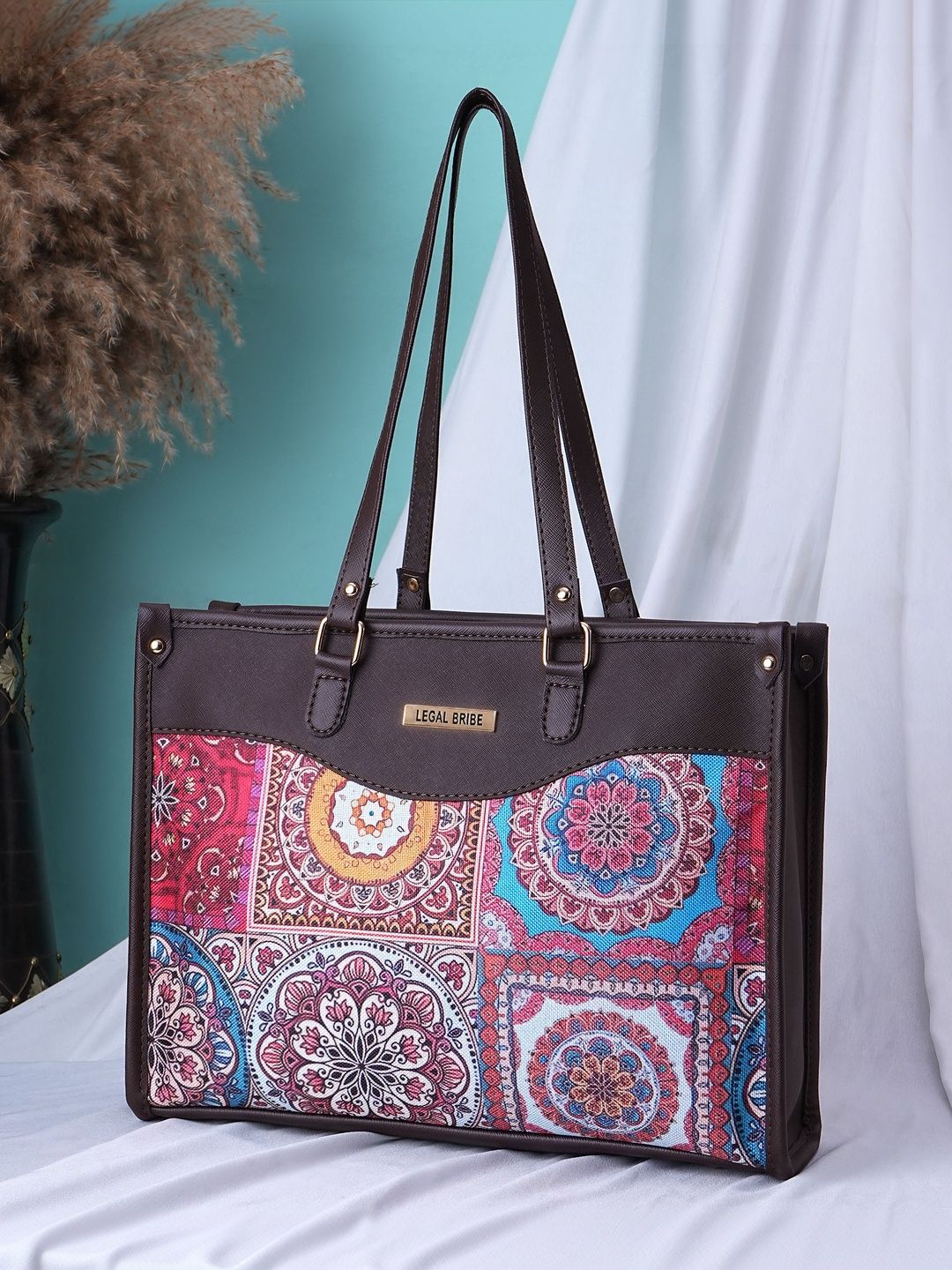 Buy LEGAL BRIBE Ethnic Motifs Printed PU Tote Bag -  - Accessories for Women