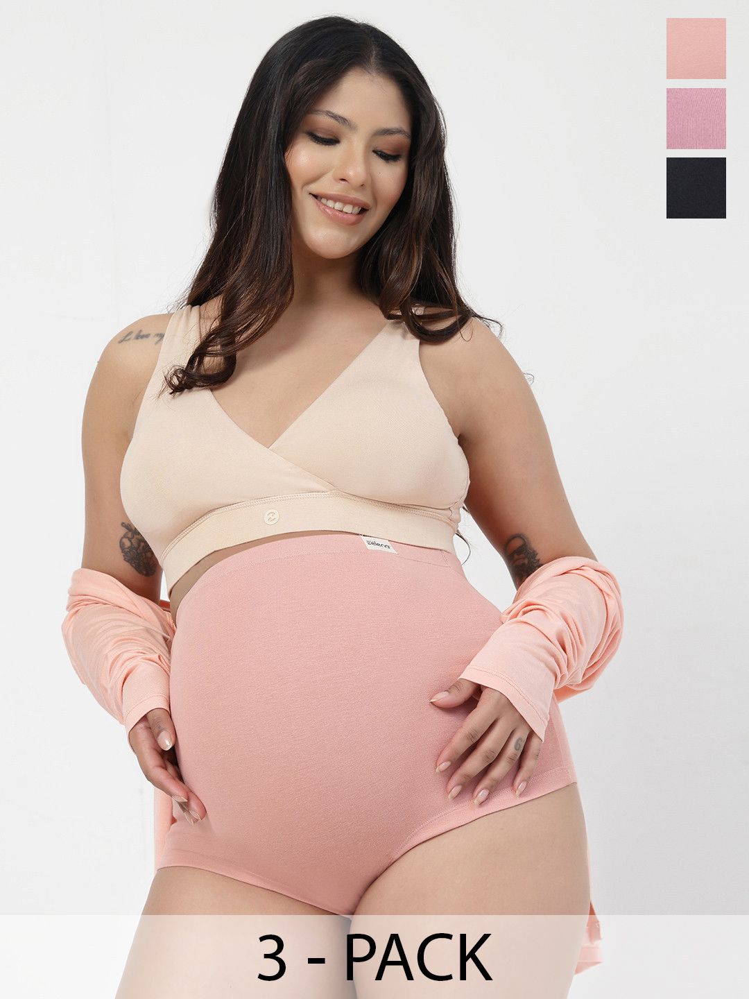 House Of Zelena Pack Of 3 Women Maternity Over The Belly Briefs