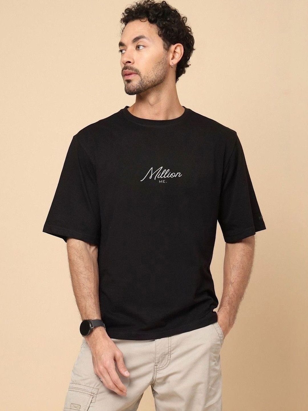 MILLION EMOTIONS Men Printed Drop-Shoulder Sleeves Bio Finish T-shirt