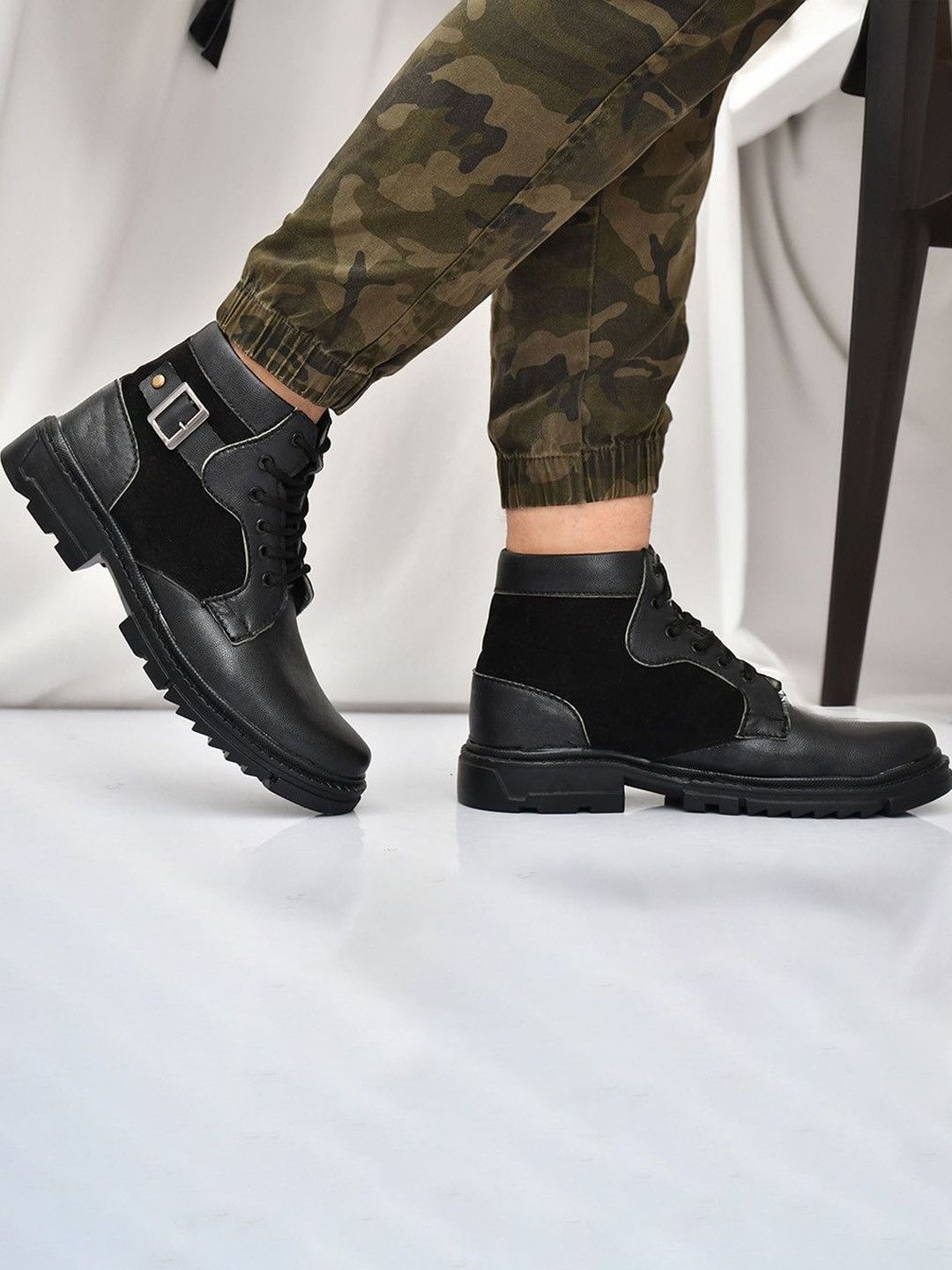 Buy Killer Men Round Toe Lace Ups Mid Top Boots -  - Footwear for Men
