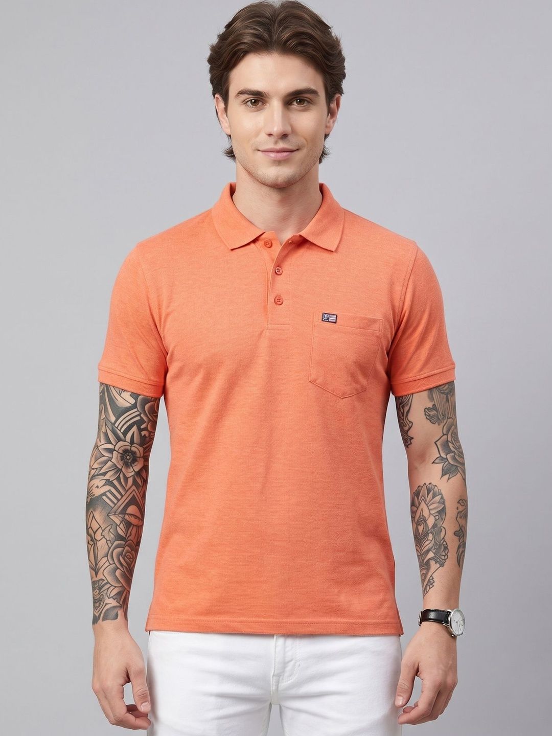 SANDPIPER Men Polo Collar Pockets T-shirt