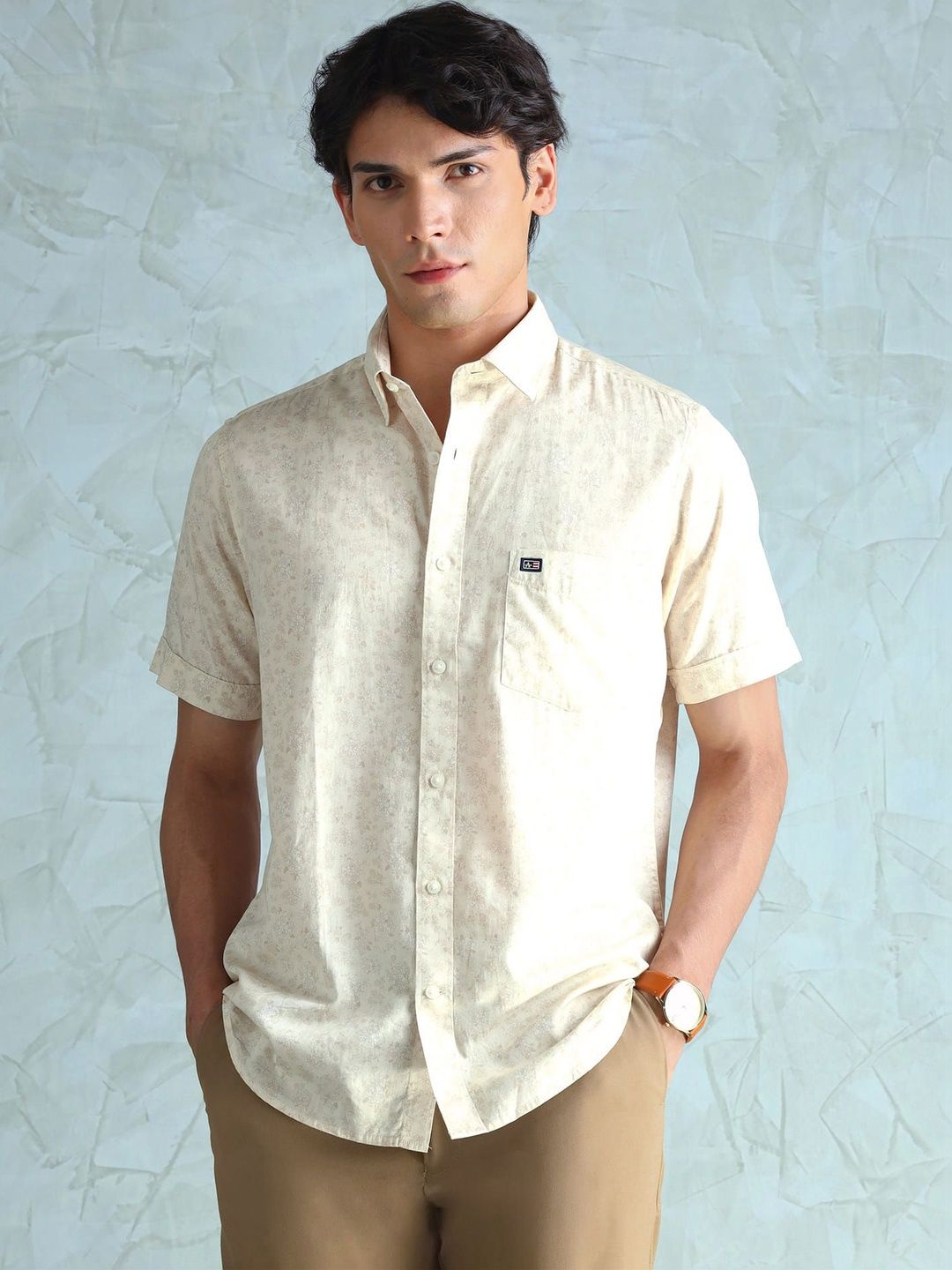 Arrow Sport Slim Fit Spread Collar Cotton Casual Shirt