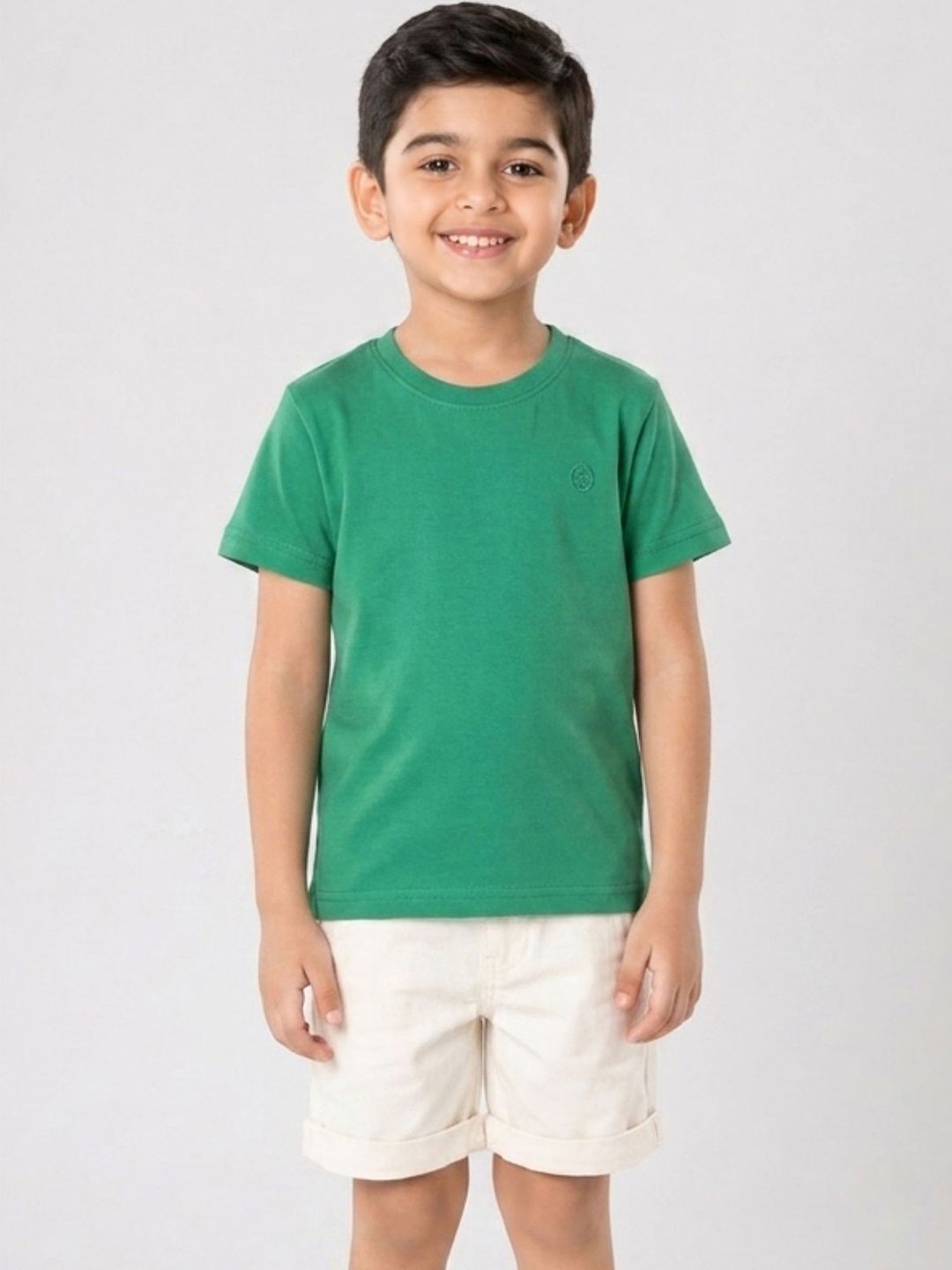 Campana Boys Solid Round Neck Cotton T-shirt