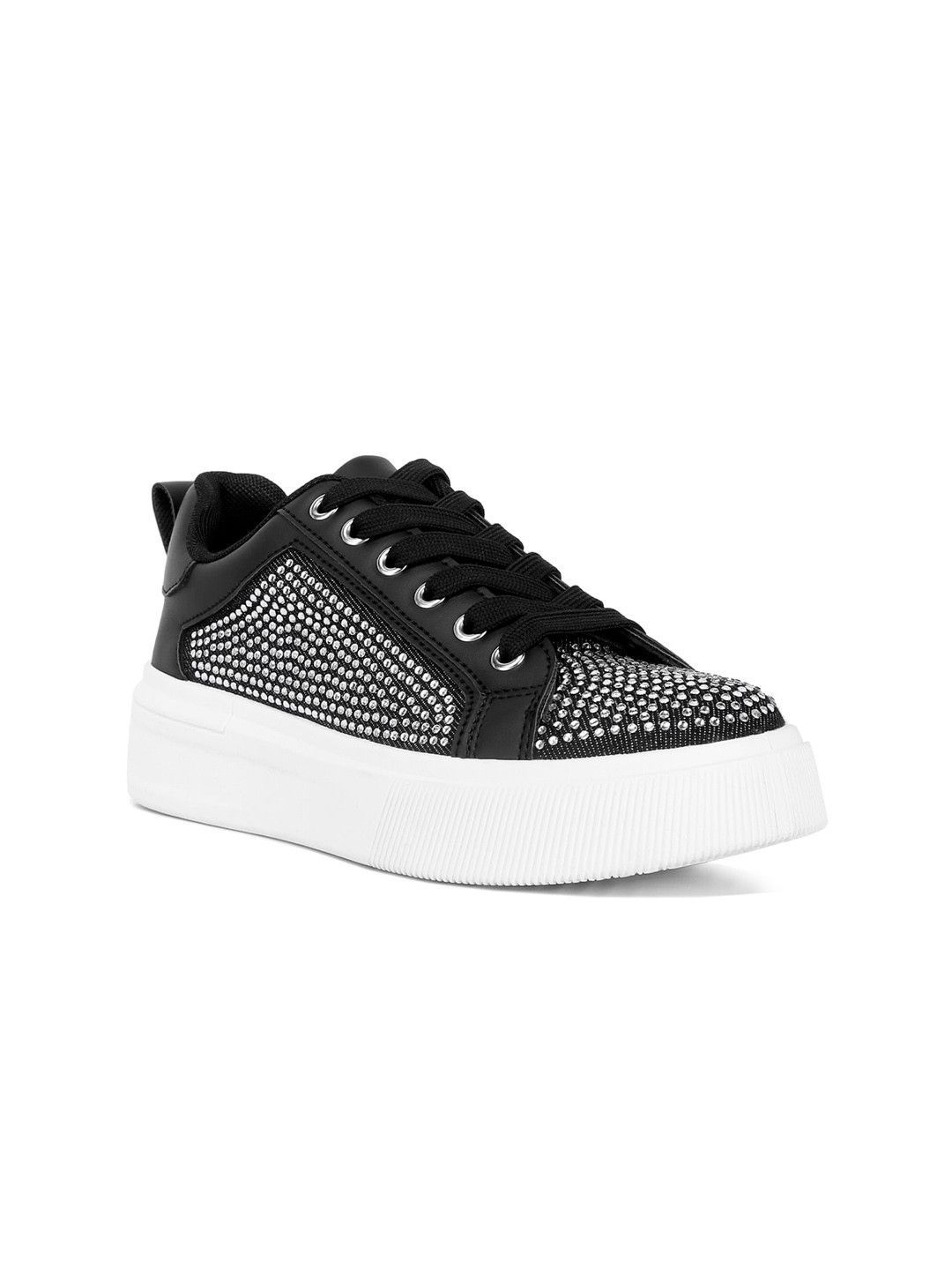 London Rag Women Embellished Lace Up Sneakers