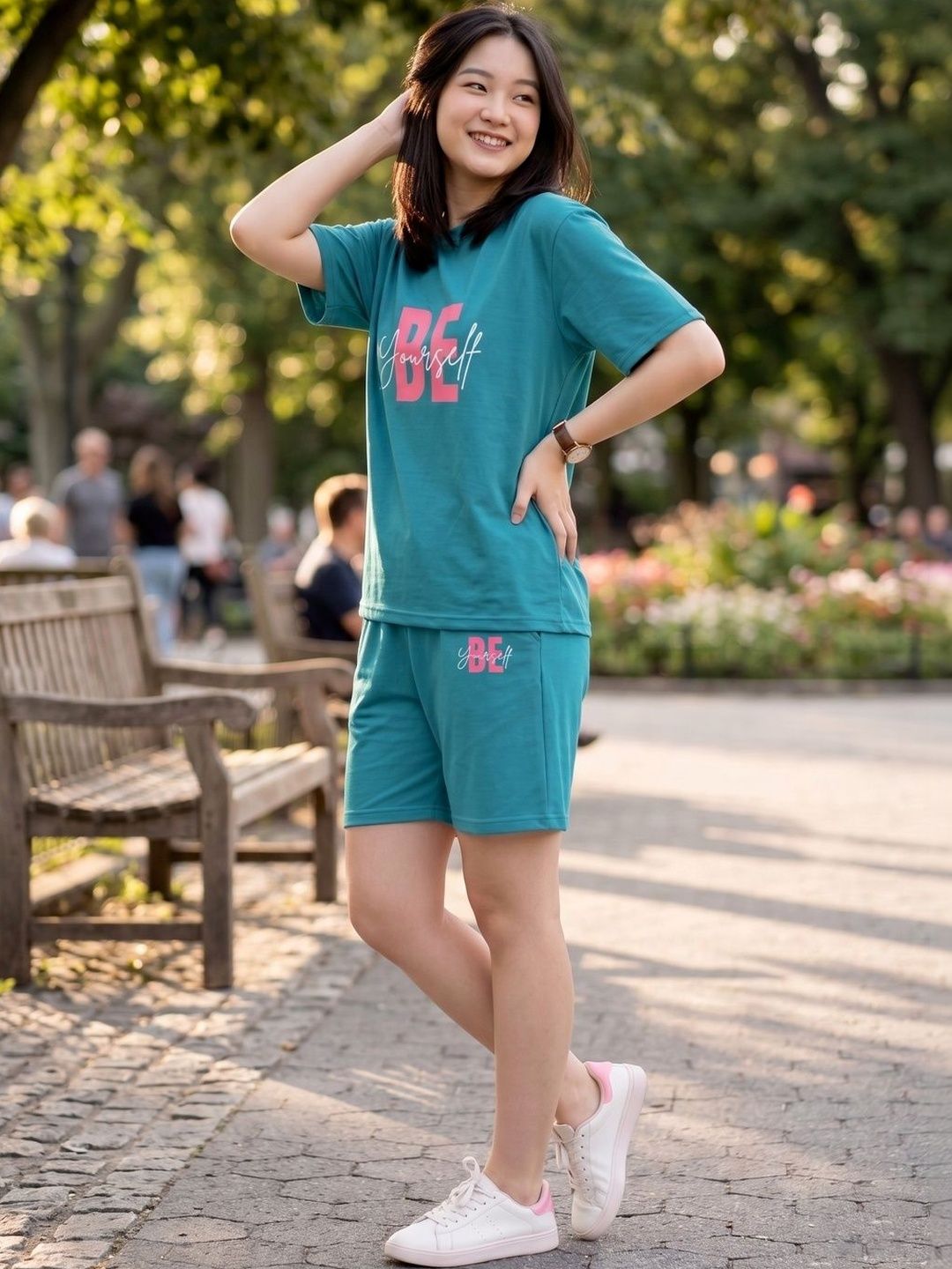 Keenuu Cotton Printed T-shirt with Shorts
