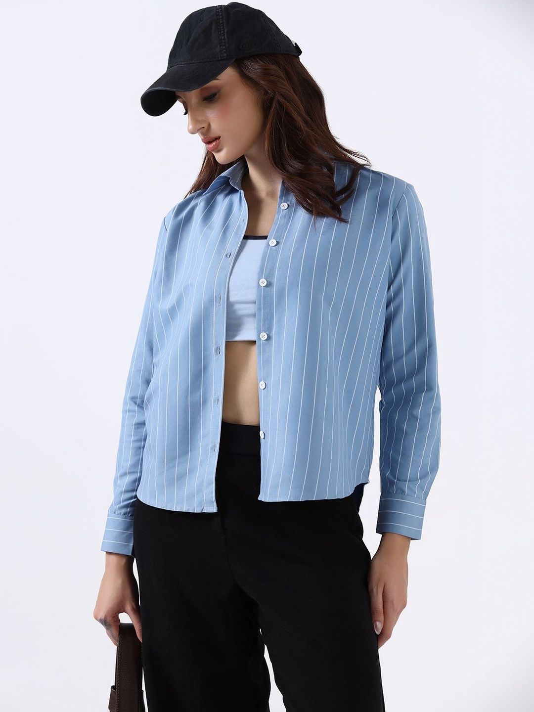 TAHVO Women Comfort Striped Casual Shirt