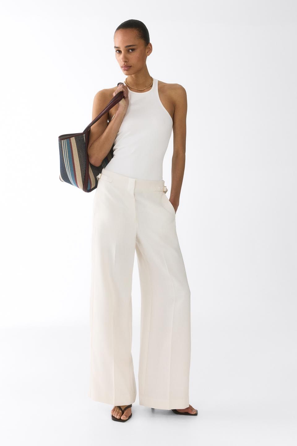 H&M Wide Tailored Trousers