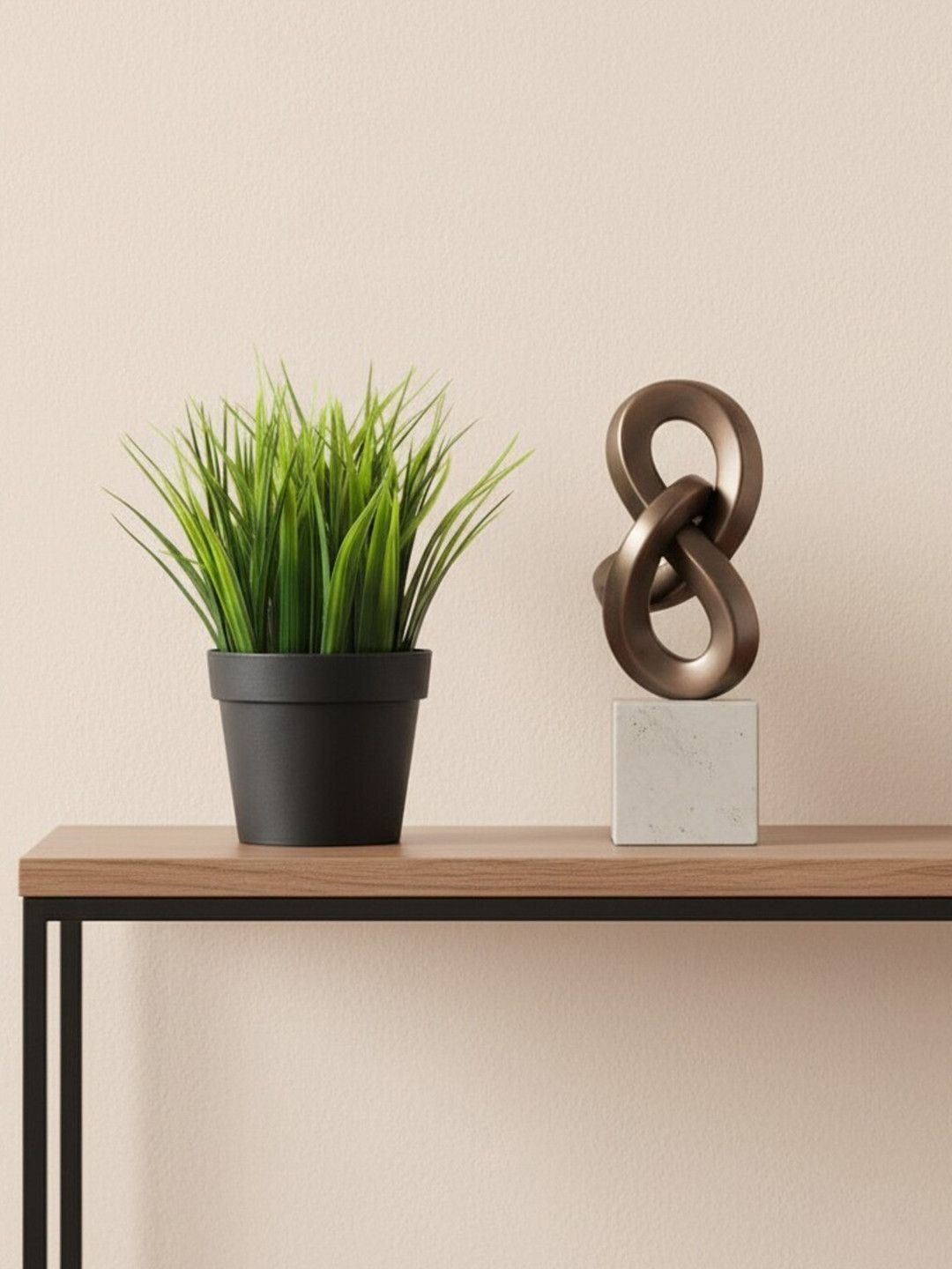 paperi Green Grass Artificial Potted Plant With Pot