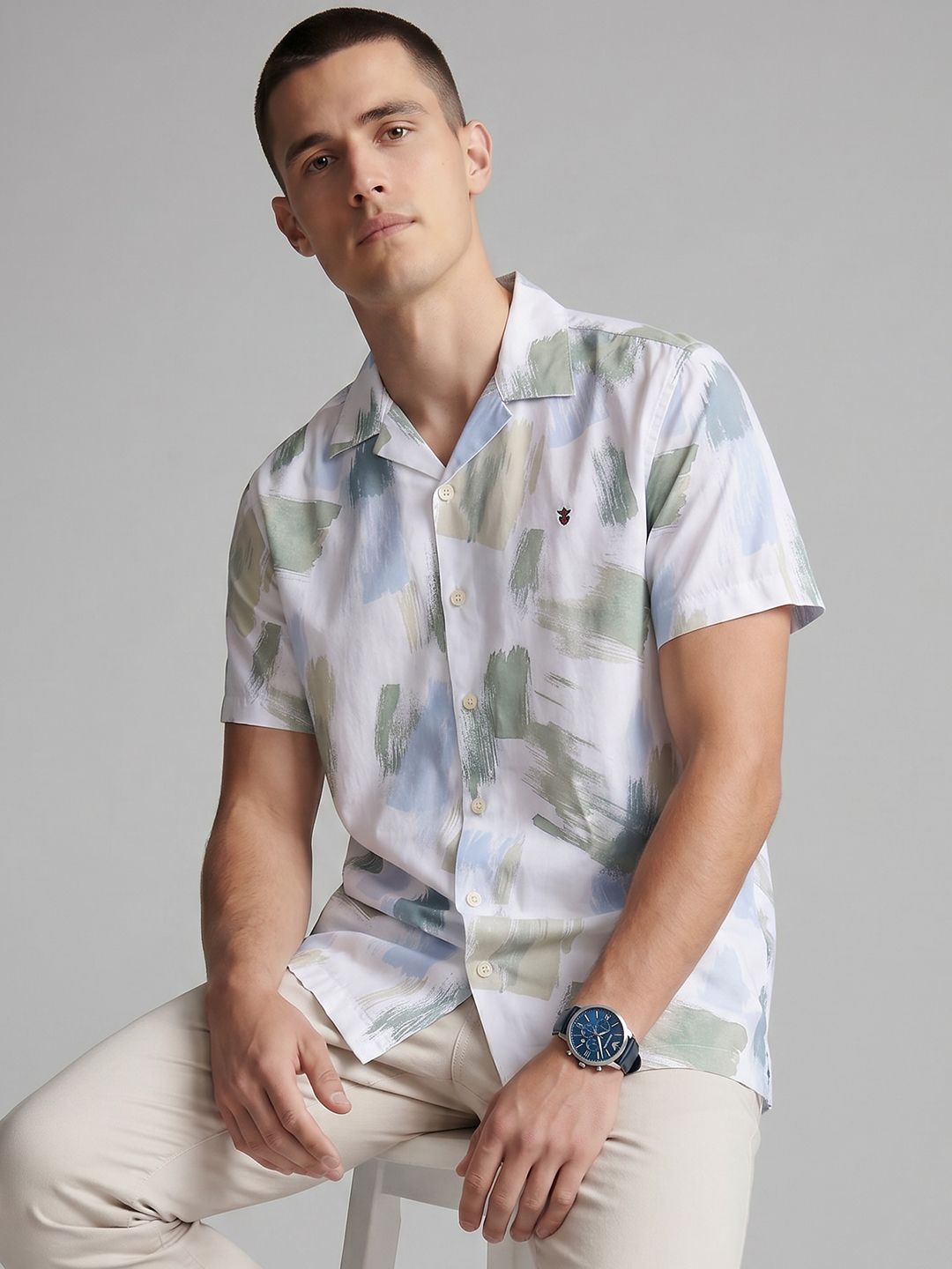 Louis Philippe Jeans Slim Fit Abstract Printed Casual Shirt