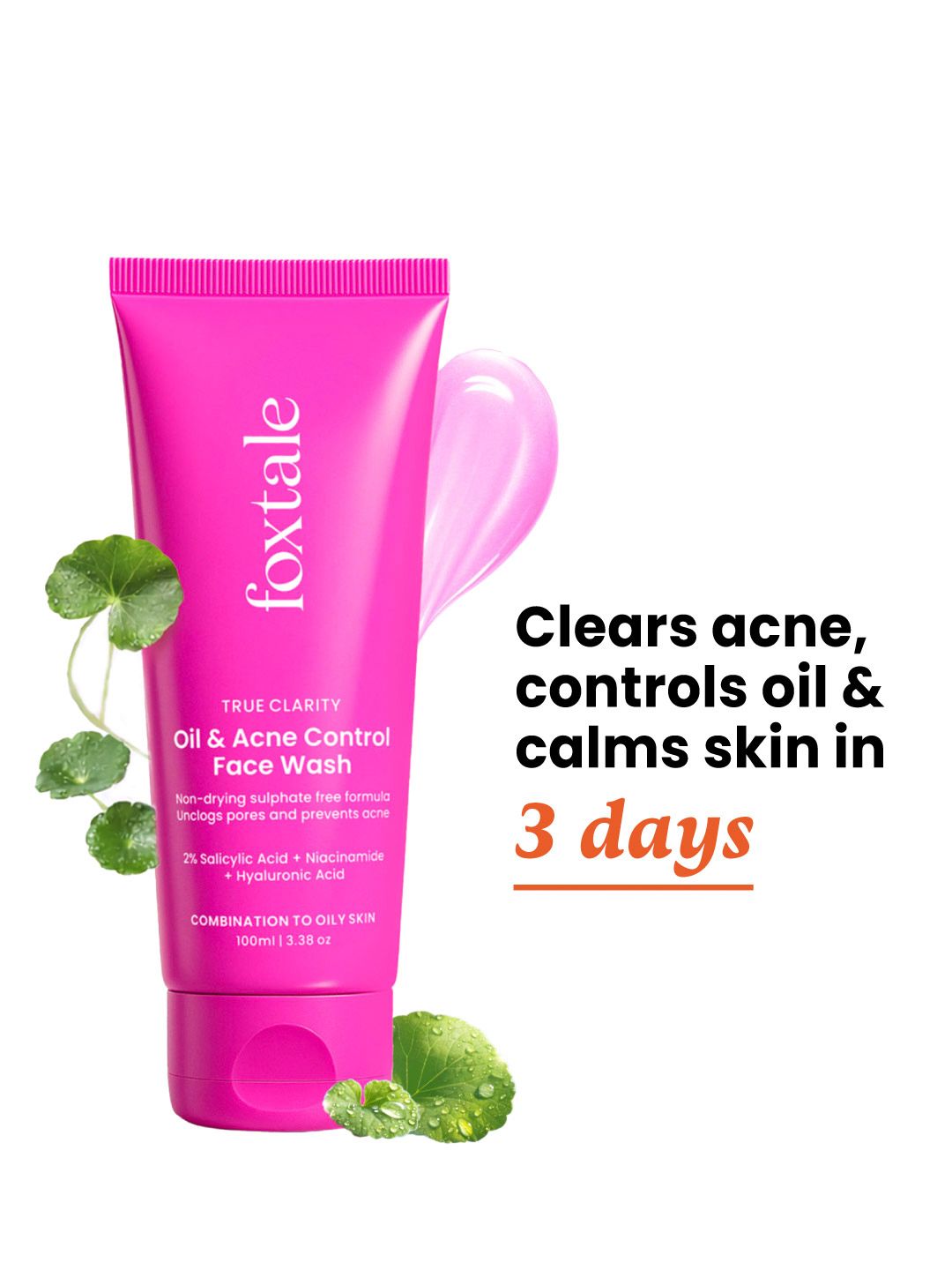 Foxtale Oil and Acne Control Face Wash for Oily Skin with 2% Salicylic 100ml