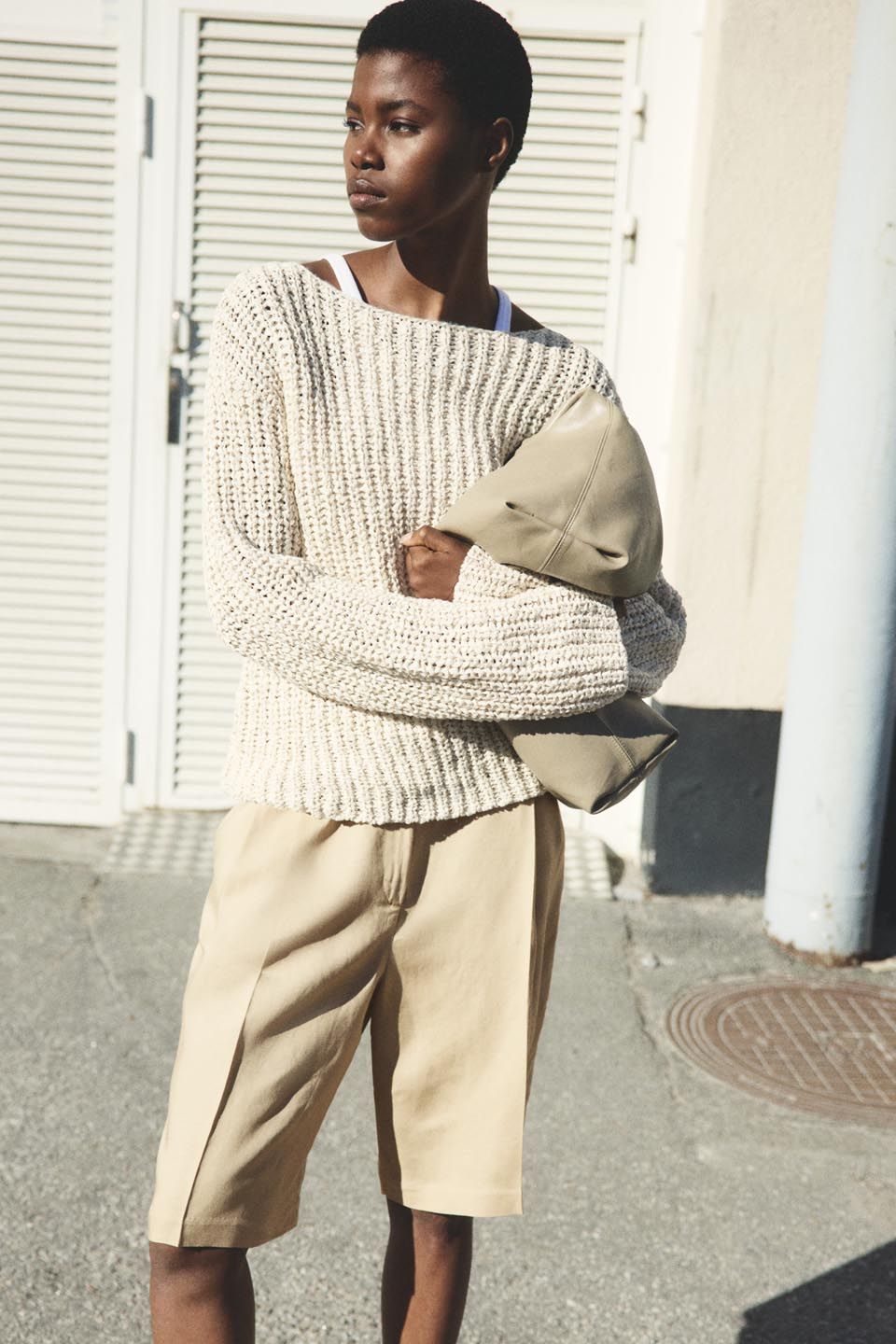 H&M Linen-Blend Bermuda Shorts