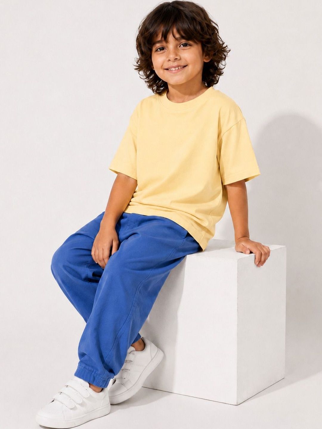 PockMAN Boys Drop-Shoulder Sleeves Pure Cotton Bio Finish Oversized T-shirt