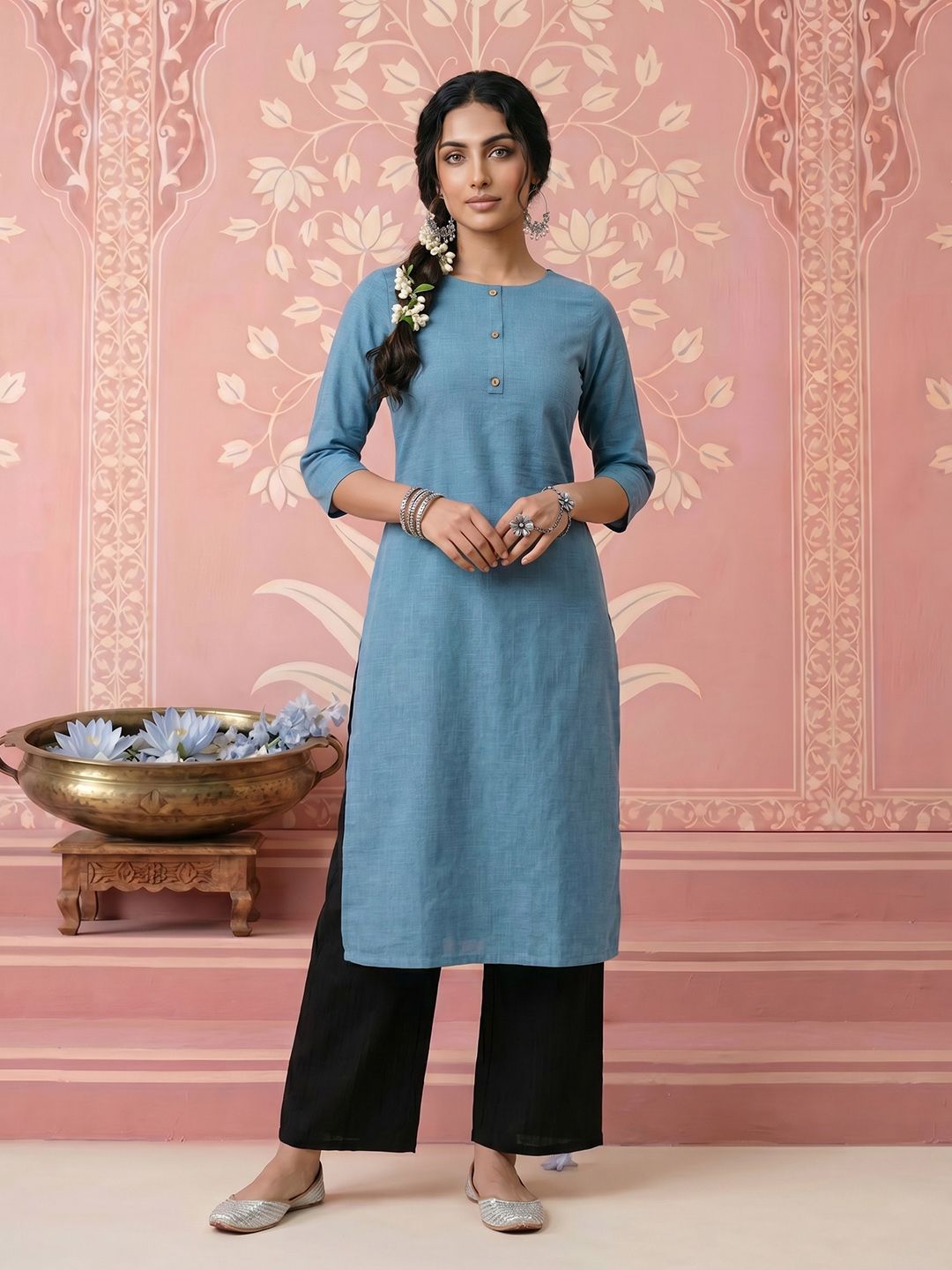 NAVYAAZRI Women Summer Sheers Kurta