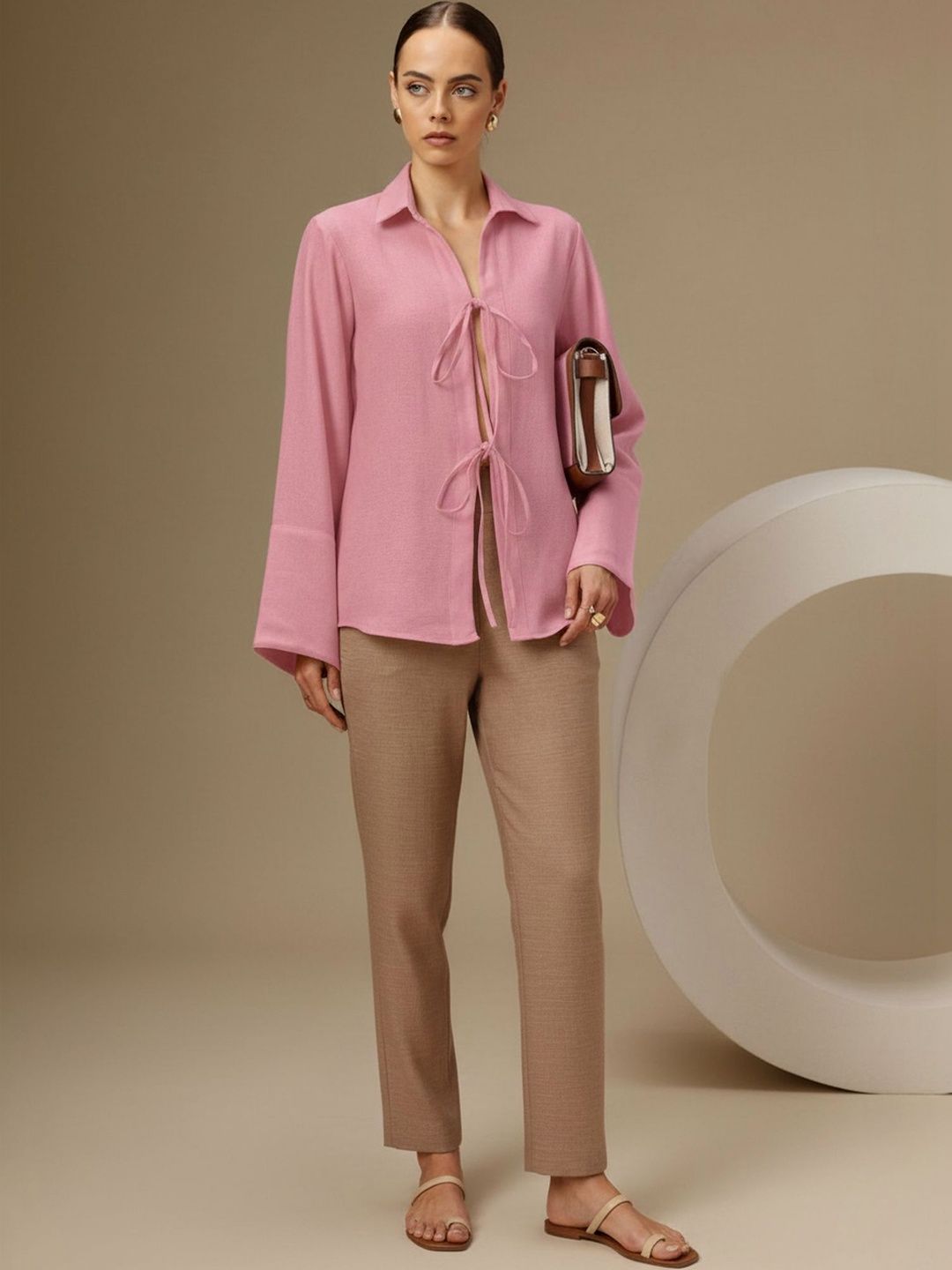 Cotton Blend Shirt Style Top 4