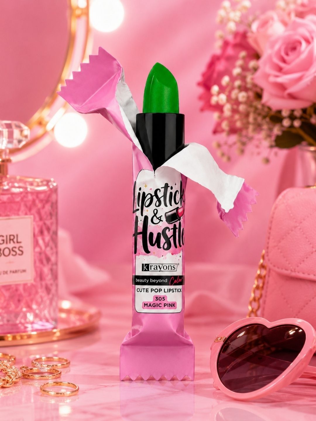 krayons Cute Pop Matte Lipstick - Magic Pink 305- 3.5 g