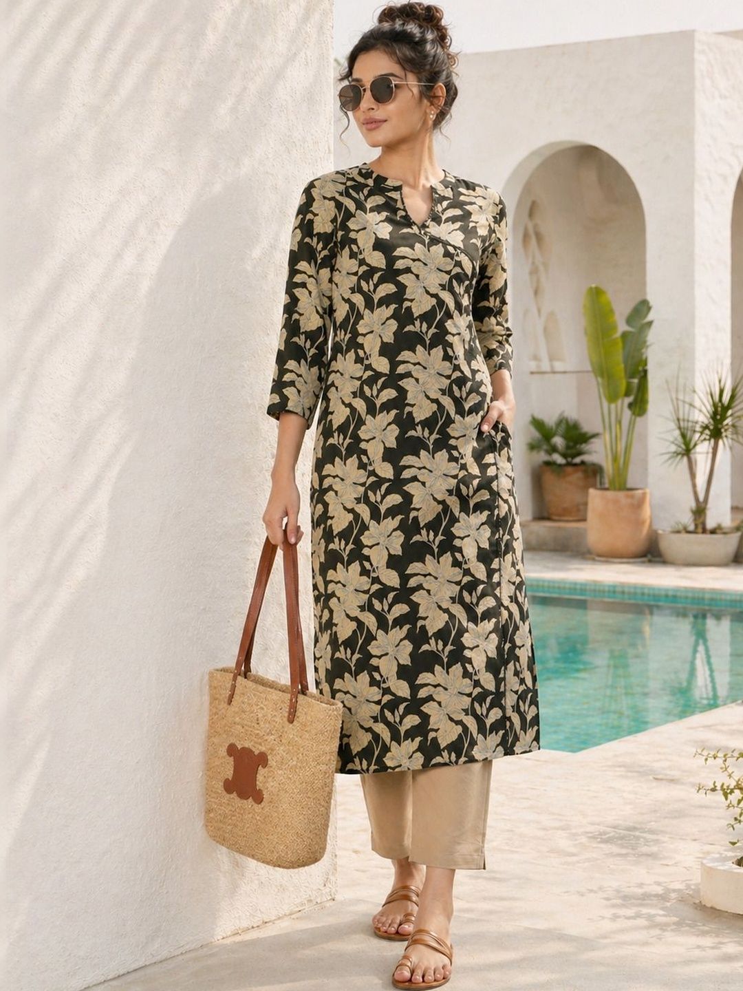 VASTROOP Women Floral Printed Indie Prints Kurta