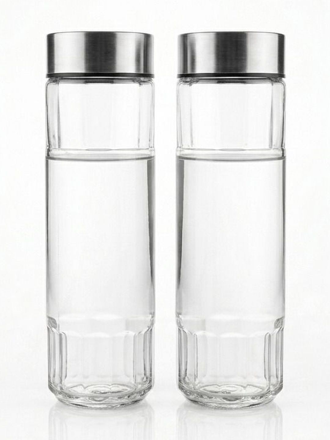 Buy Aura Transparent & Transparent Set Of 2 Glass Solid Water Bottle -  - Home for Unisex