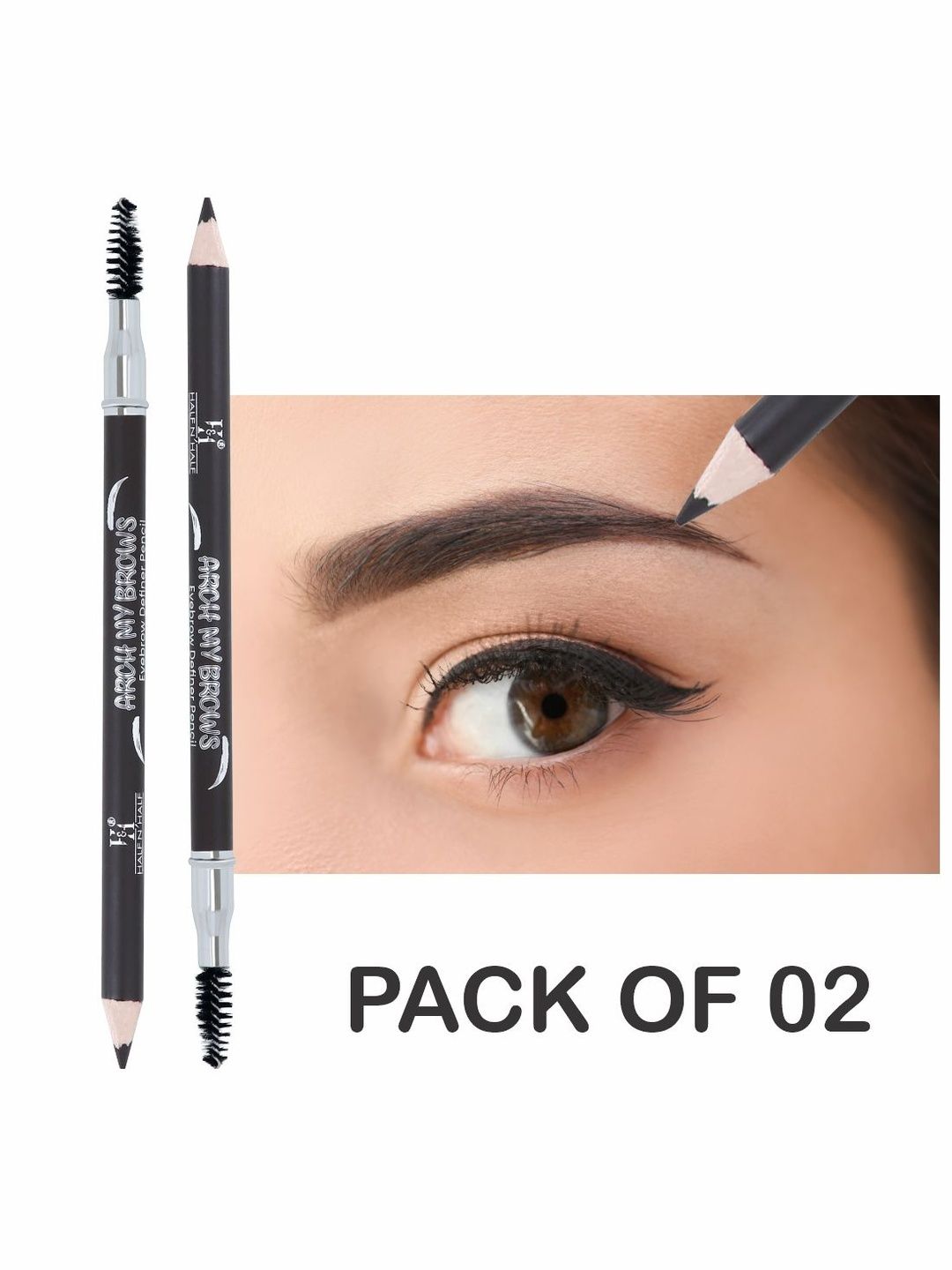 Half N Half Set Of 2 Arch My Brows Eyebrow Definer Pencil - Caramel 02 - 1.8 g Each