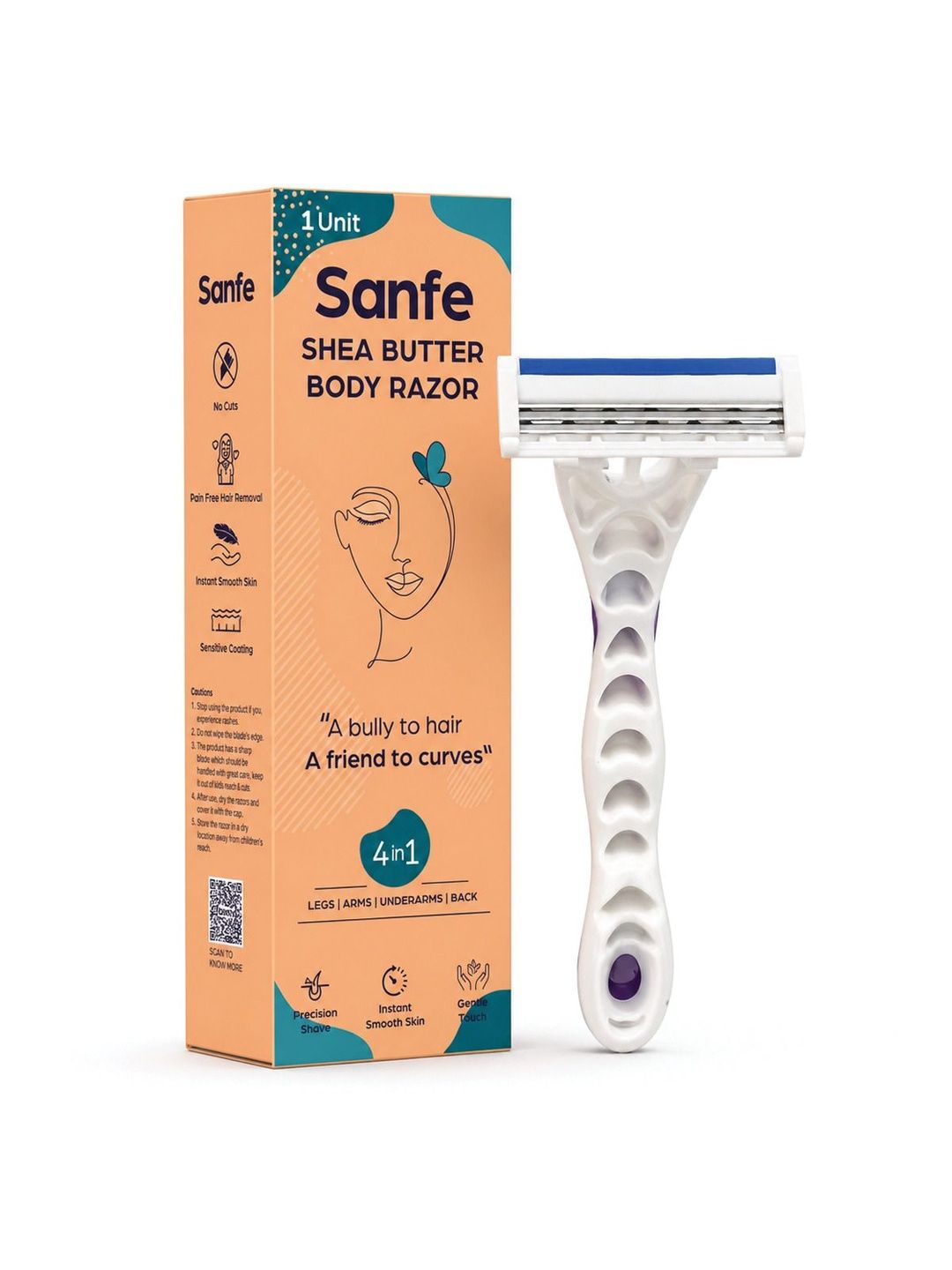 Sanfe Shea Butter 4-in-1 Body Razor - White