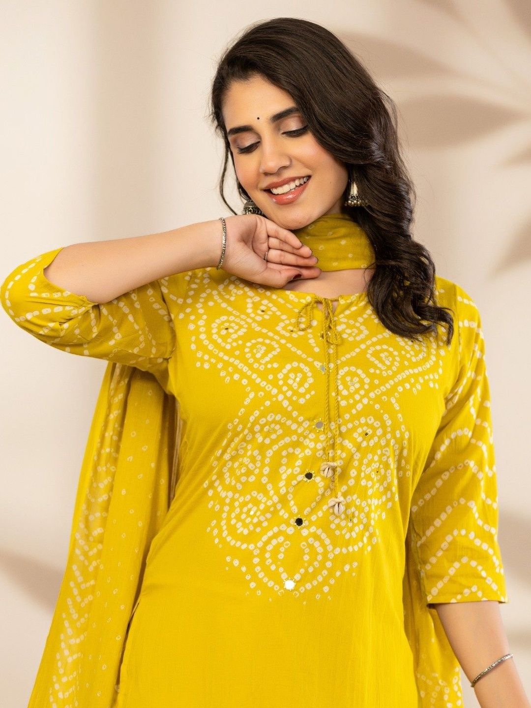 Sangria Women Ethnic Motifs Printed Regular Pure Cotton Kurta with Trousers & With Dupatta