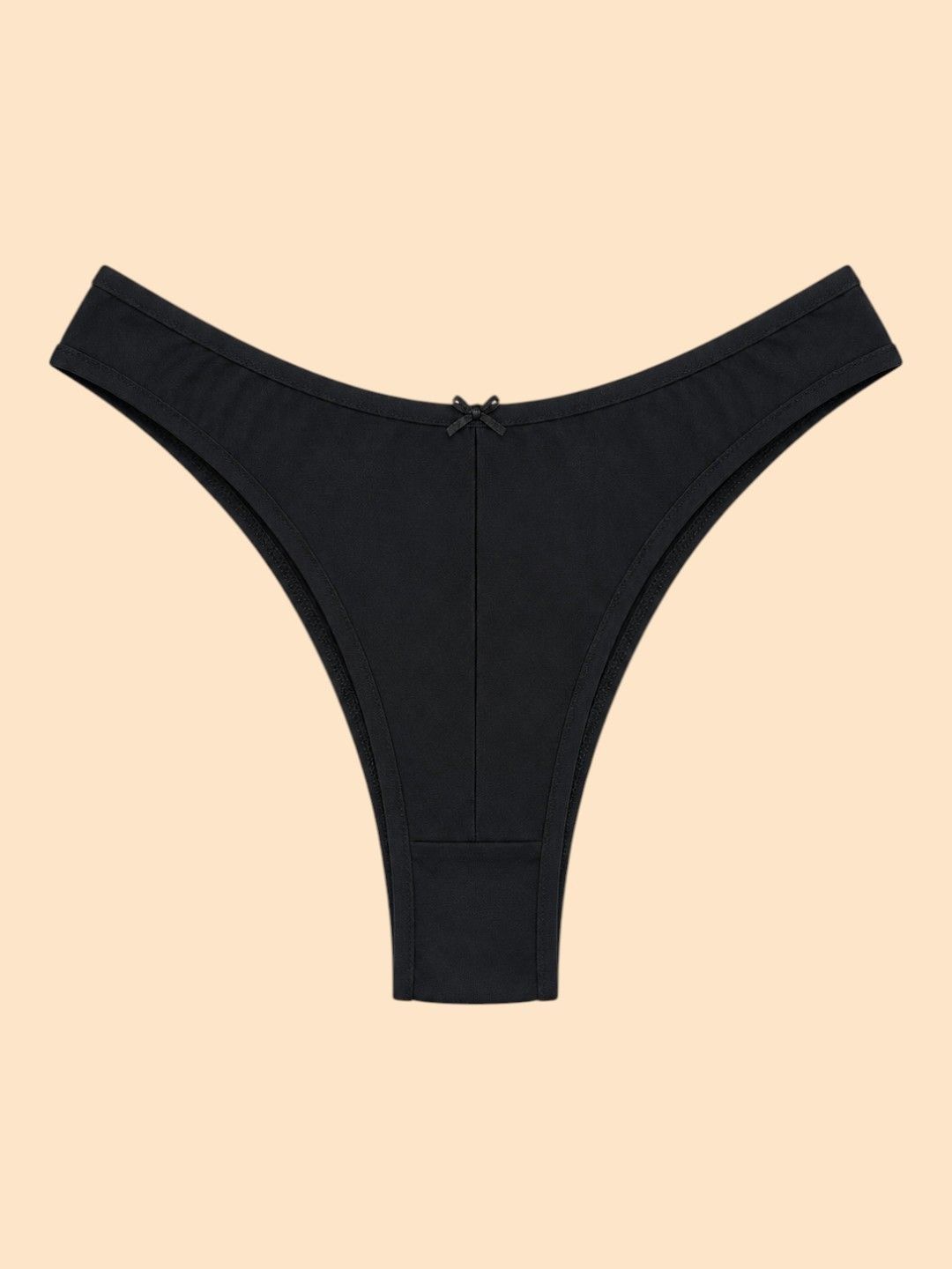 HERE&NOW Womens Brazilian Cotton Spandex Solid High Rise Bikini