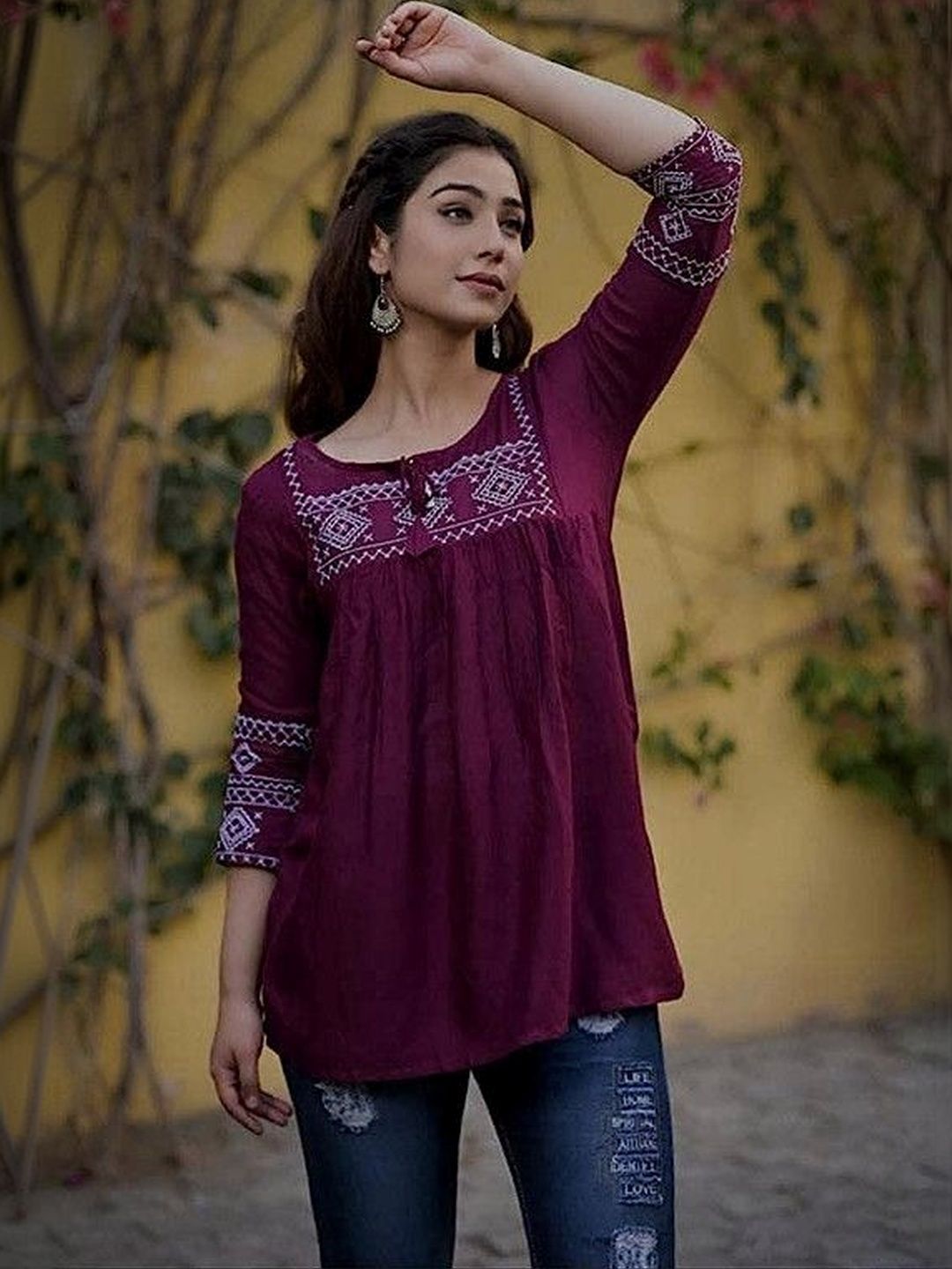 Yashwani Fashion Embroidered Ethnic Top