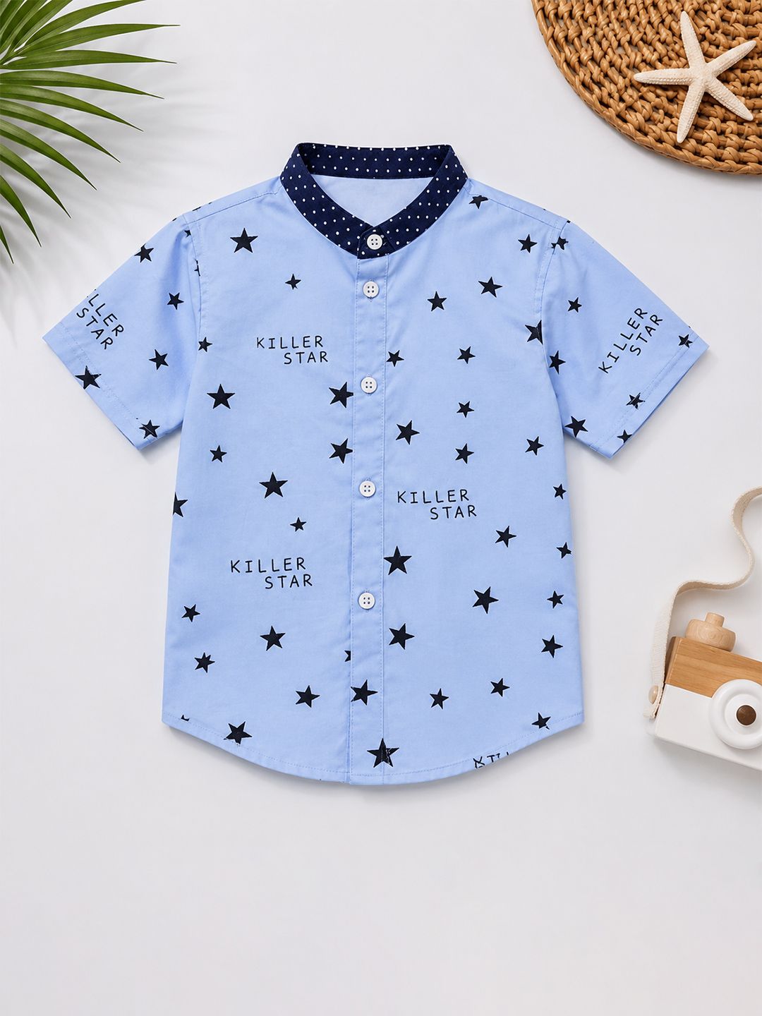 HERE&NOW Unisex Kids Classic Printed Casual Shirt