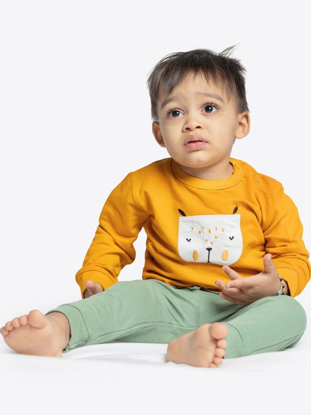 ariel Unisex Kids Printed Long Sleeves Pure Cotton T-shirt With Joggers