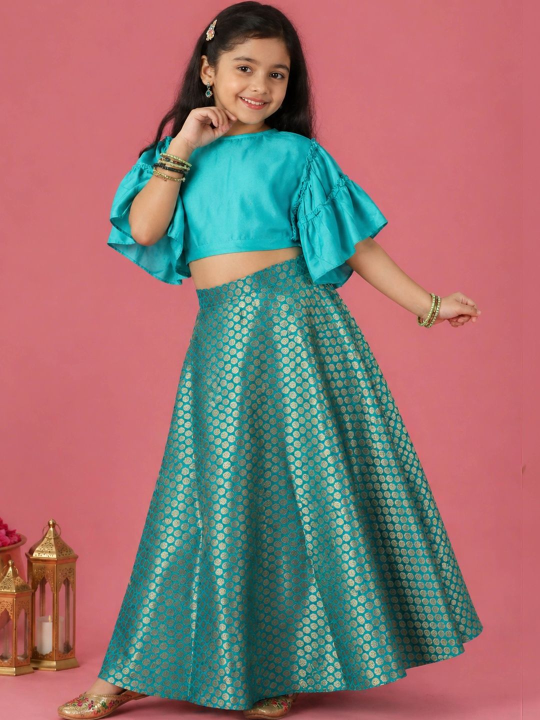 KiddoPanti Girls Ready to Wear Lehenga &
