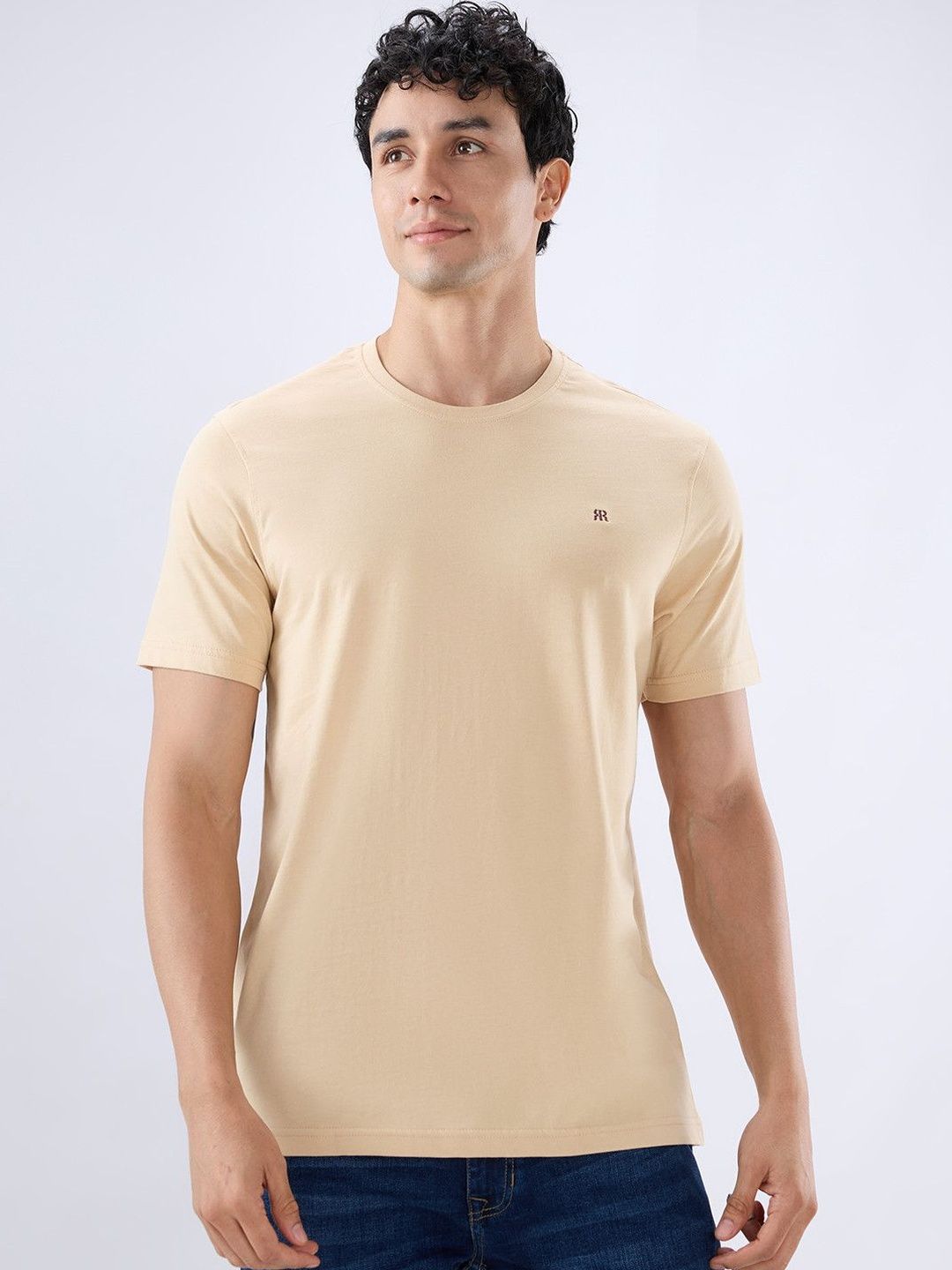 Raymond Men Brand Logo Pure Cotton T-shirt