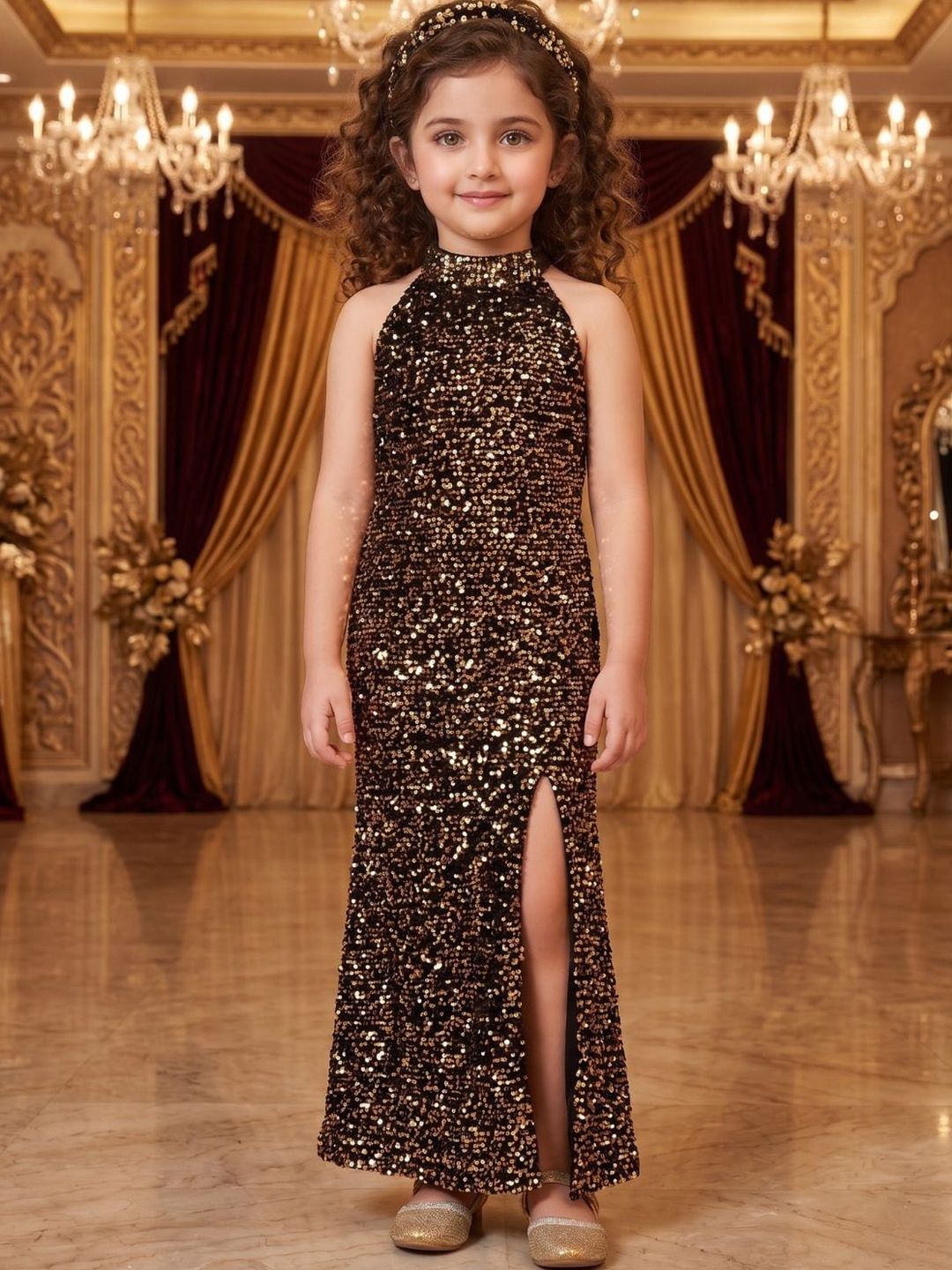 Black Embellished Sheath Maxi Dress