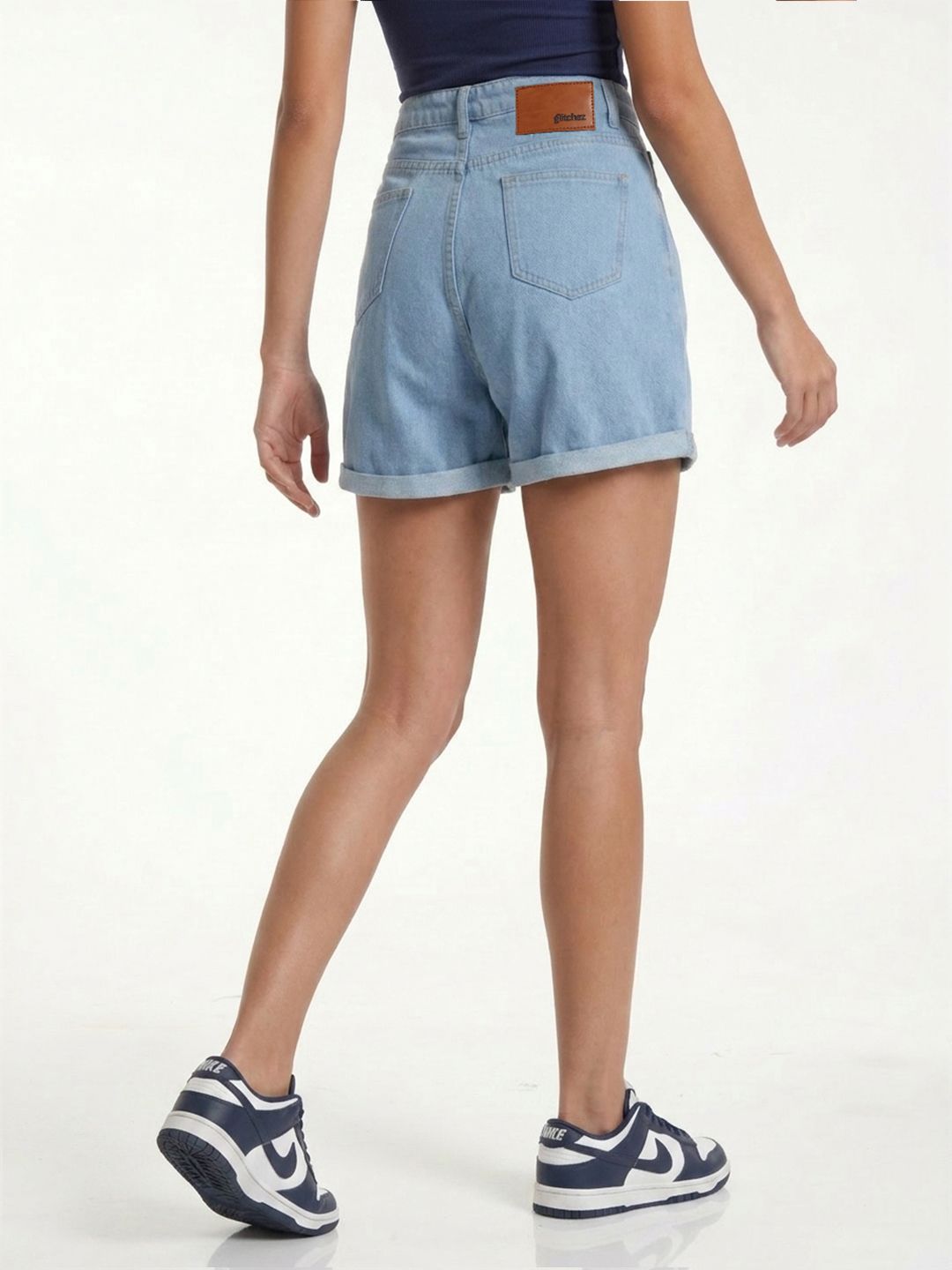 Women Pure Cotton Relaxed Fit Denim Shorts 2