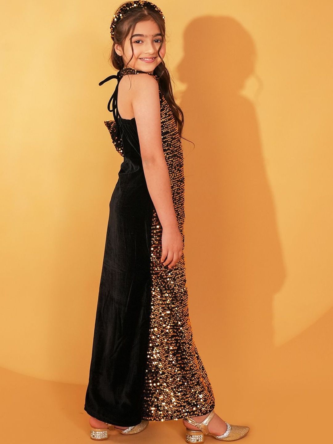Black Embellished Sheath Maxi Dress 7