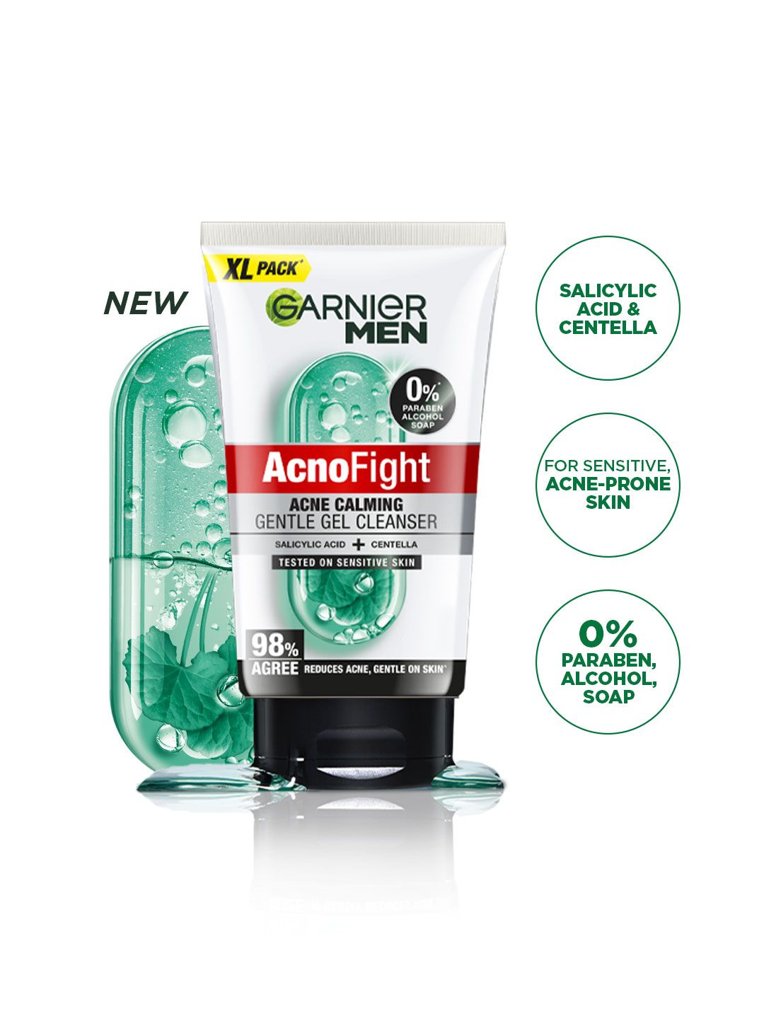 Buy Garnier Men Acno Fight Gentle Gel Cleanser Facewash For Acne Prone & Sensitive Skin   150g -  - Personal Care for Men