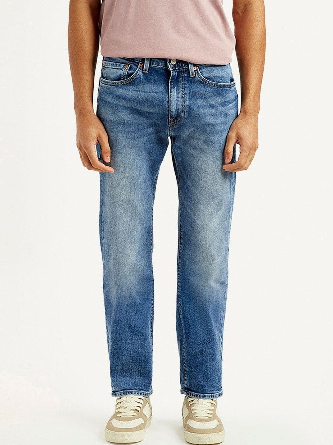 Levis Men Classic Straight Fit Mid-Rise Light Fade Stretchable Jeans
