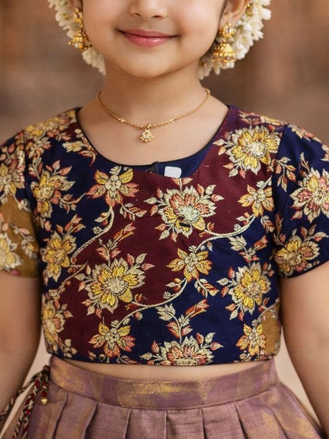 Girls Embroidered Ready to Wear Lehenga & 4