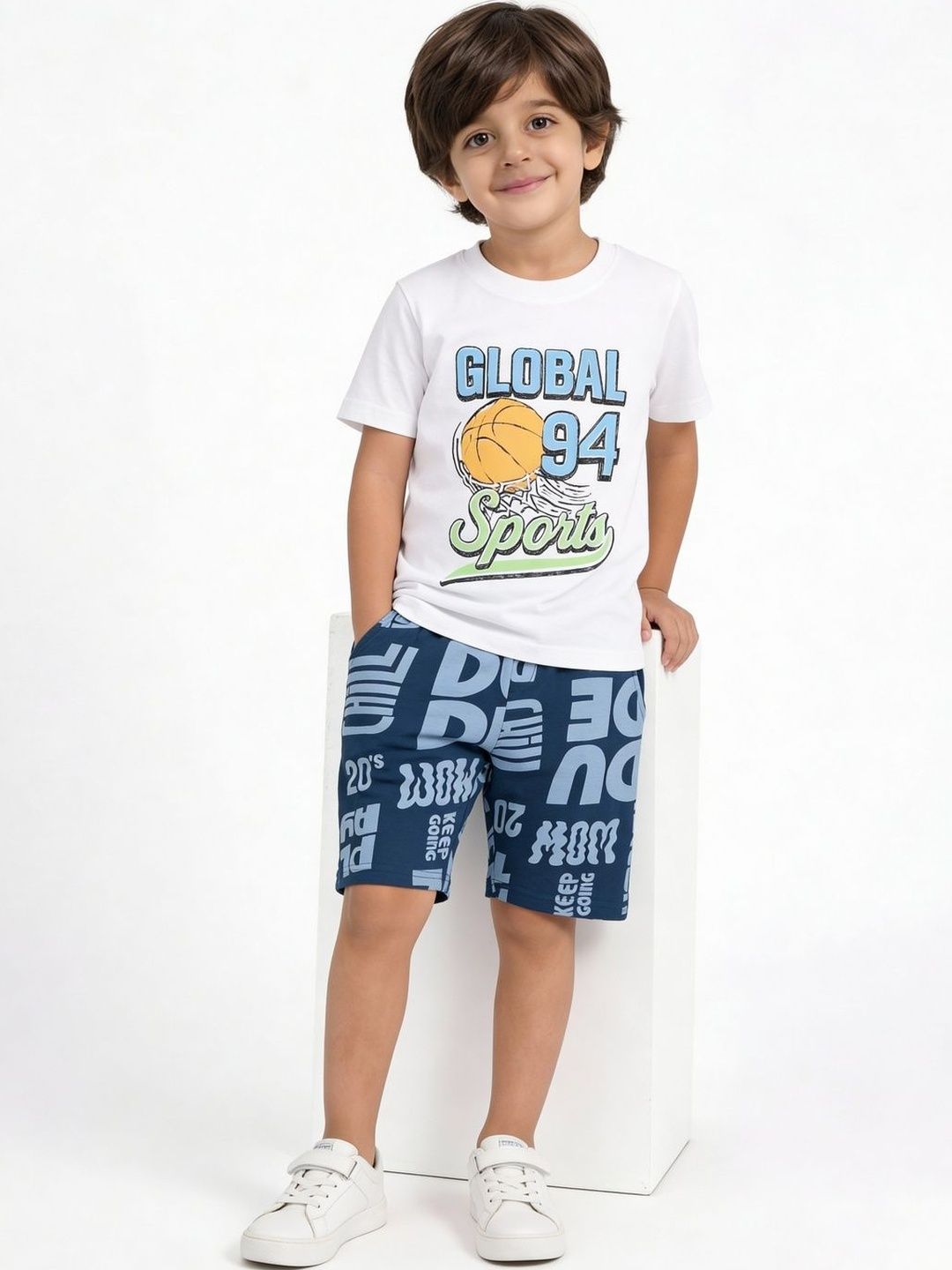 Pantaloons Junior Boys Printed Short Sleeves Round Neck T-shirt