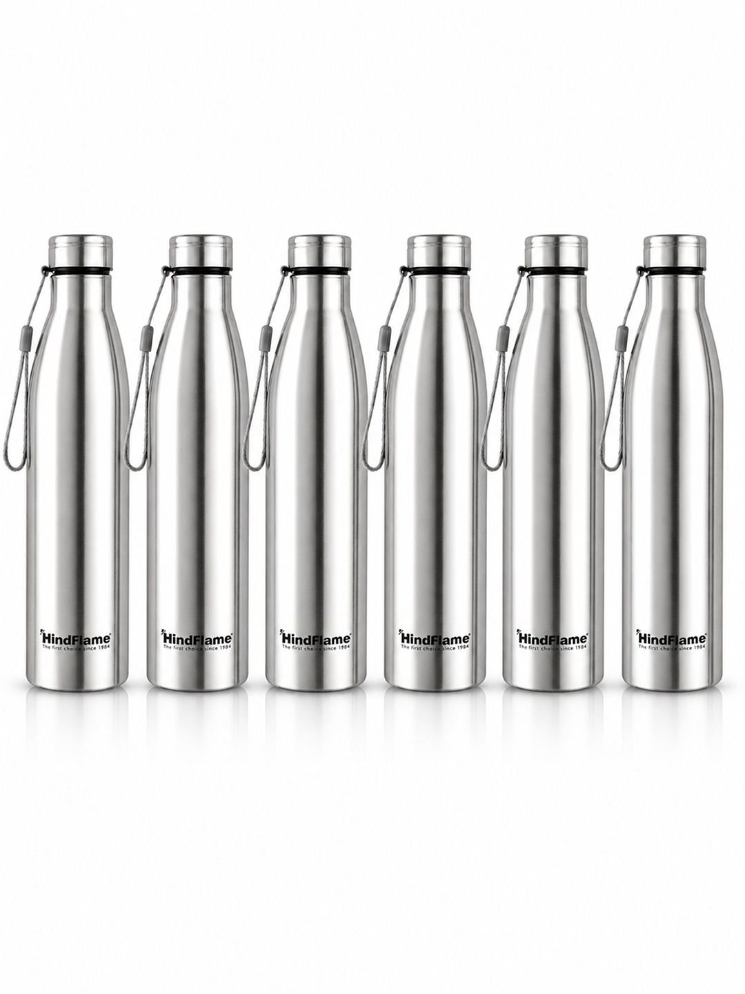 Hindflame Silver Pulse (Pack of 6) Stainless Steel Wall Vacuum Water Bottle 900ml