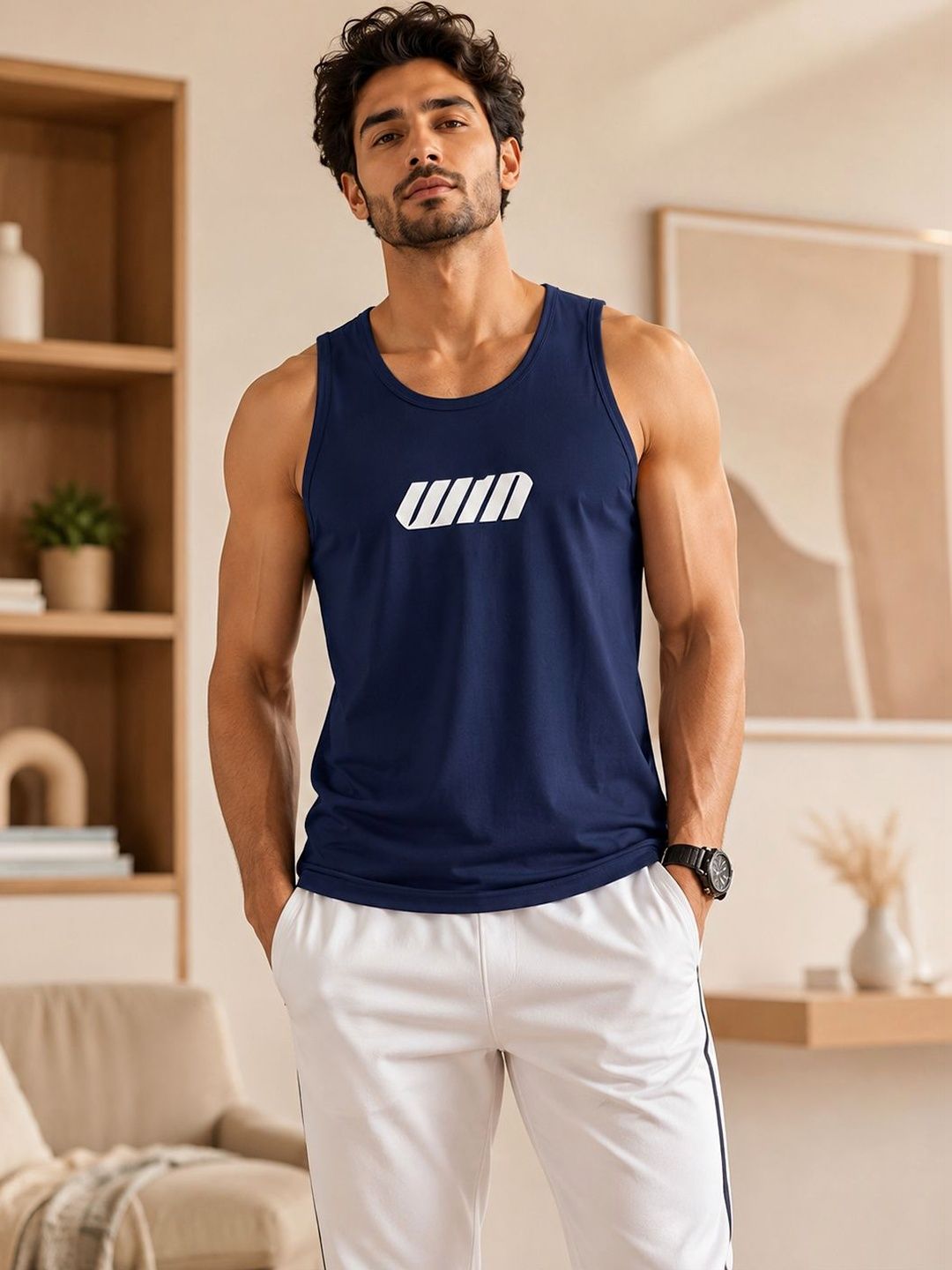 Dollar Printed Cotton Gym Vest
