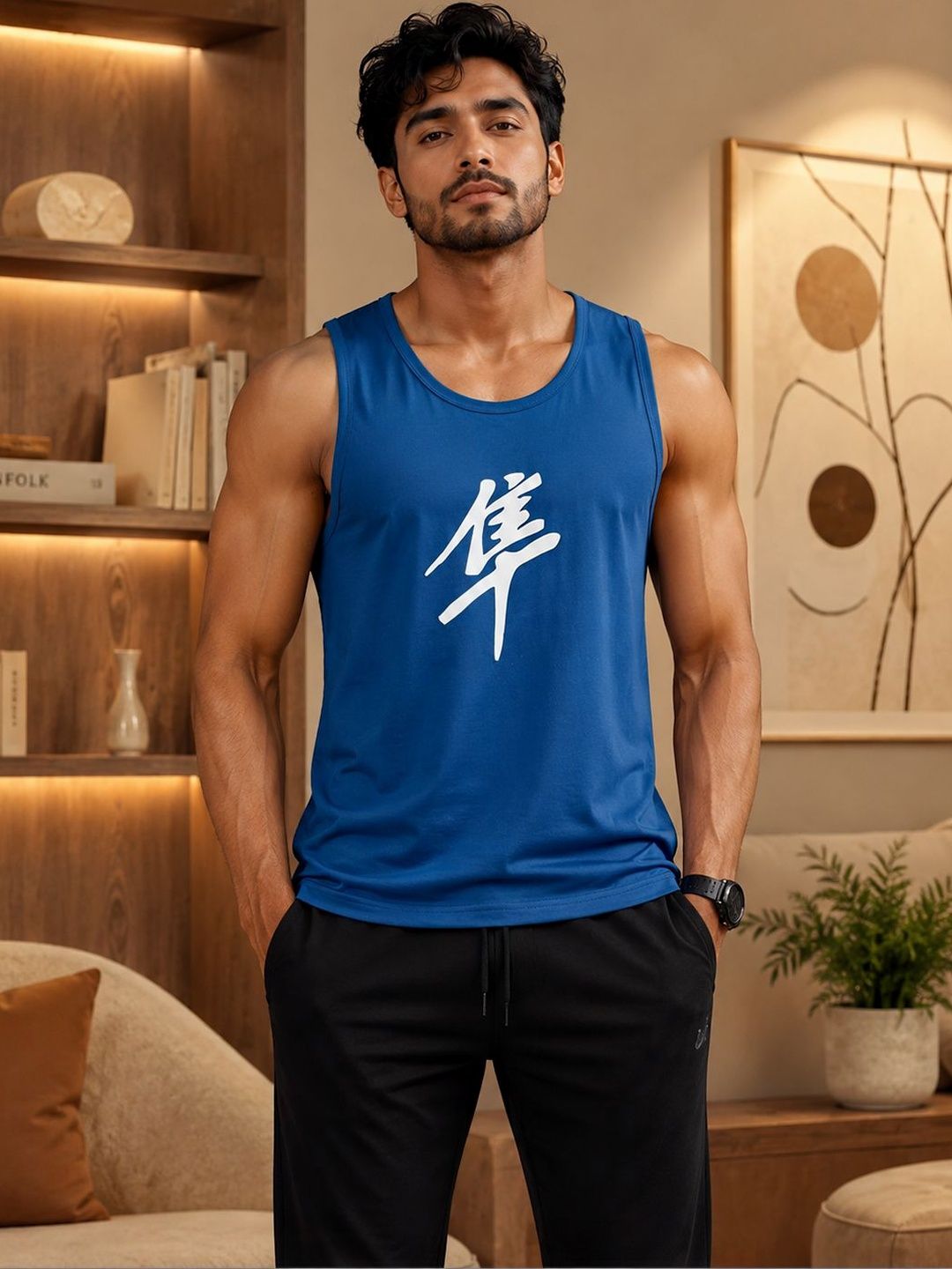 Dollar Printed Cotton Gym Vest