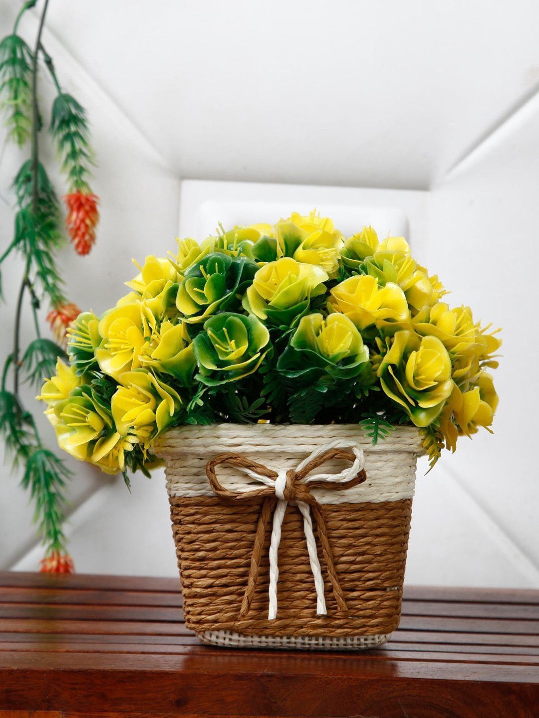 FOLIYAJ Yellow Artificial Flowers and Plants