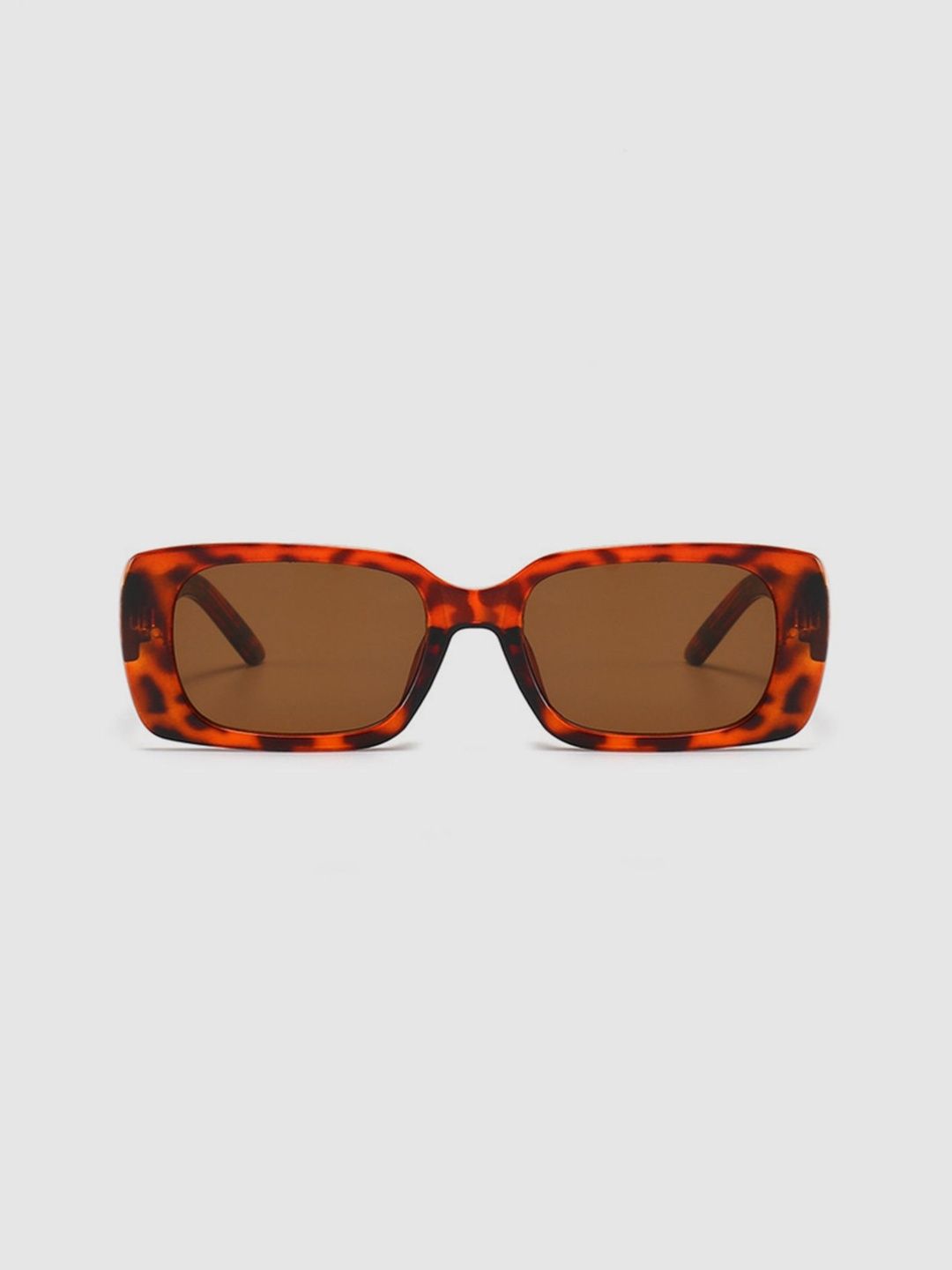 LULU & SKY Women Brown Lens & Brown Rectangle Sunglasses with