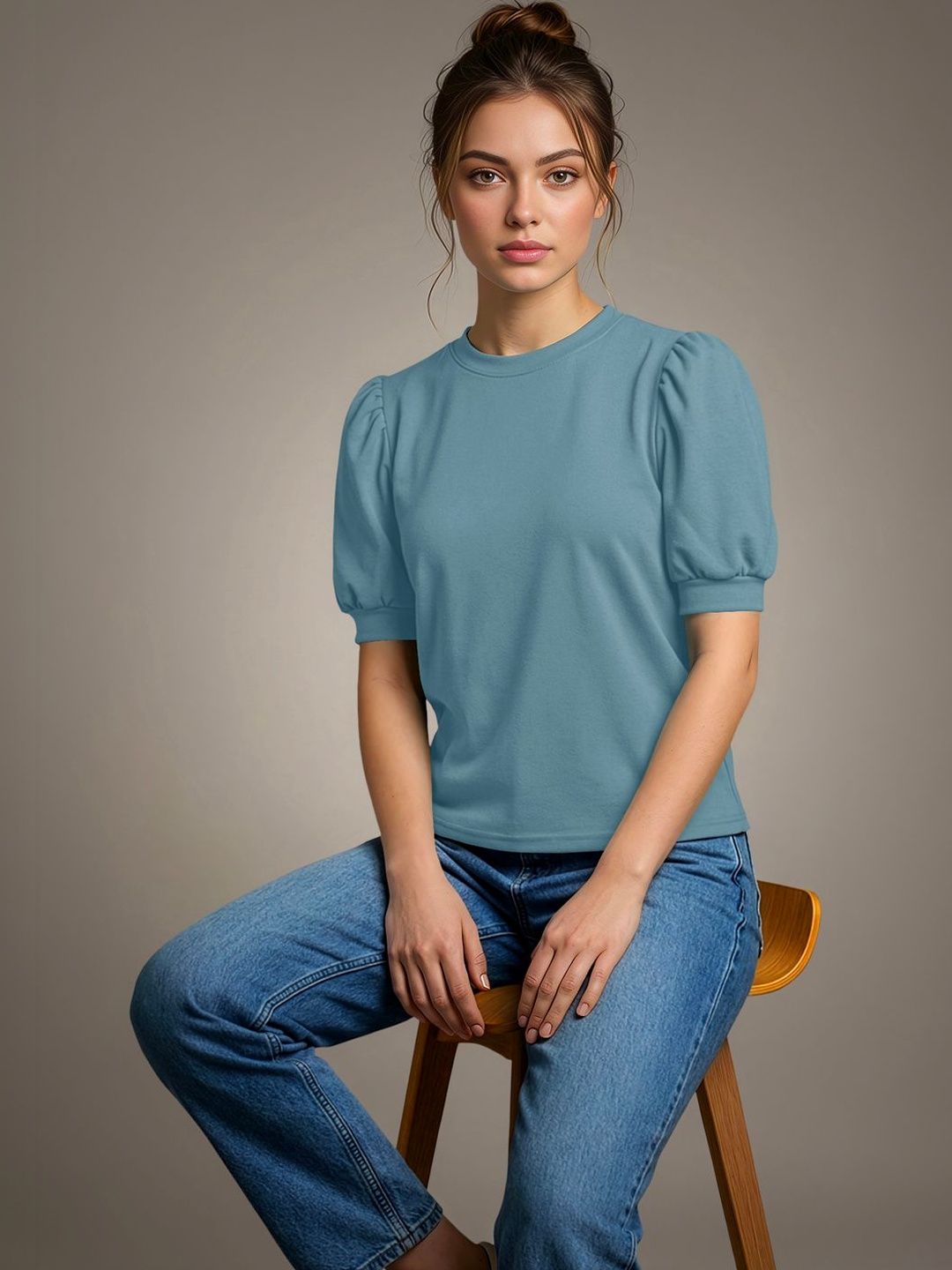 Navyankaa Puff Sleeve Top
