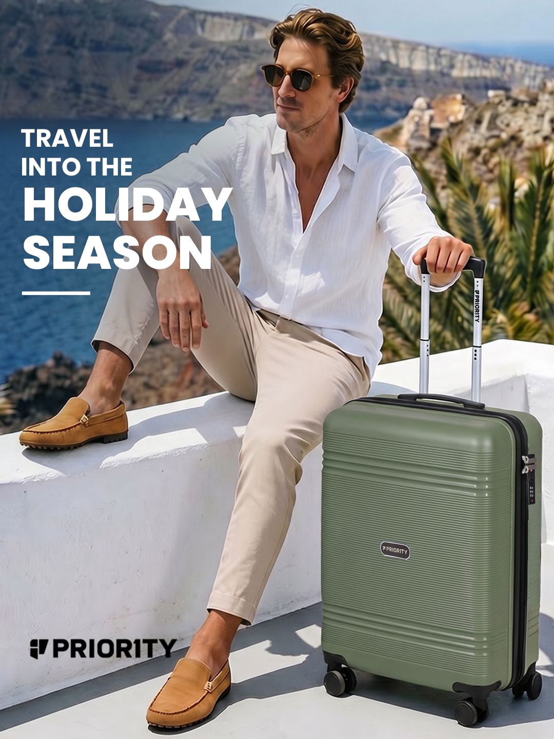 Buy Priority Textured 360 Degree Rotation 8 Wheel Cabin Trolley Bag  48L -  - Accessories for Unisex