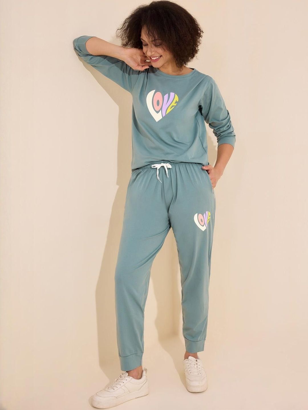 Lotik Women Printed Long Sleeve Night suit