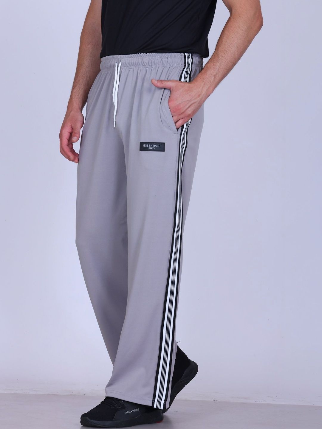 HVBK Men Straight Fit Brand Logo Anti Odour Training Track Pants