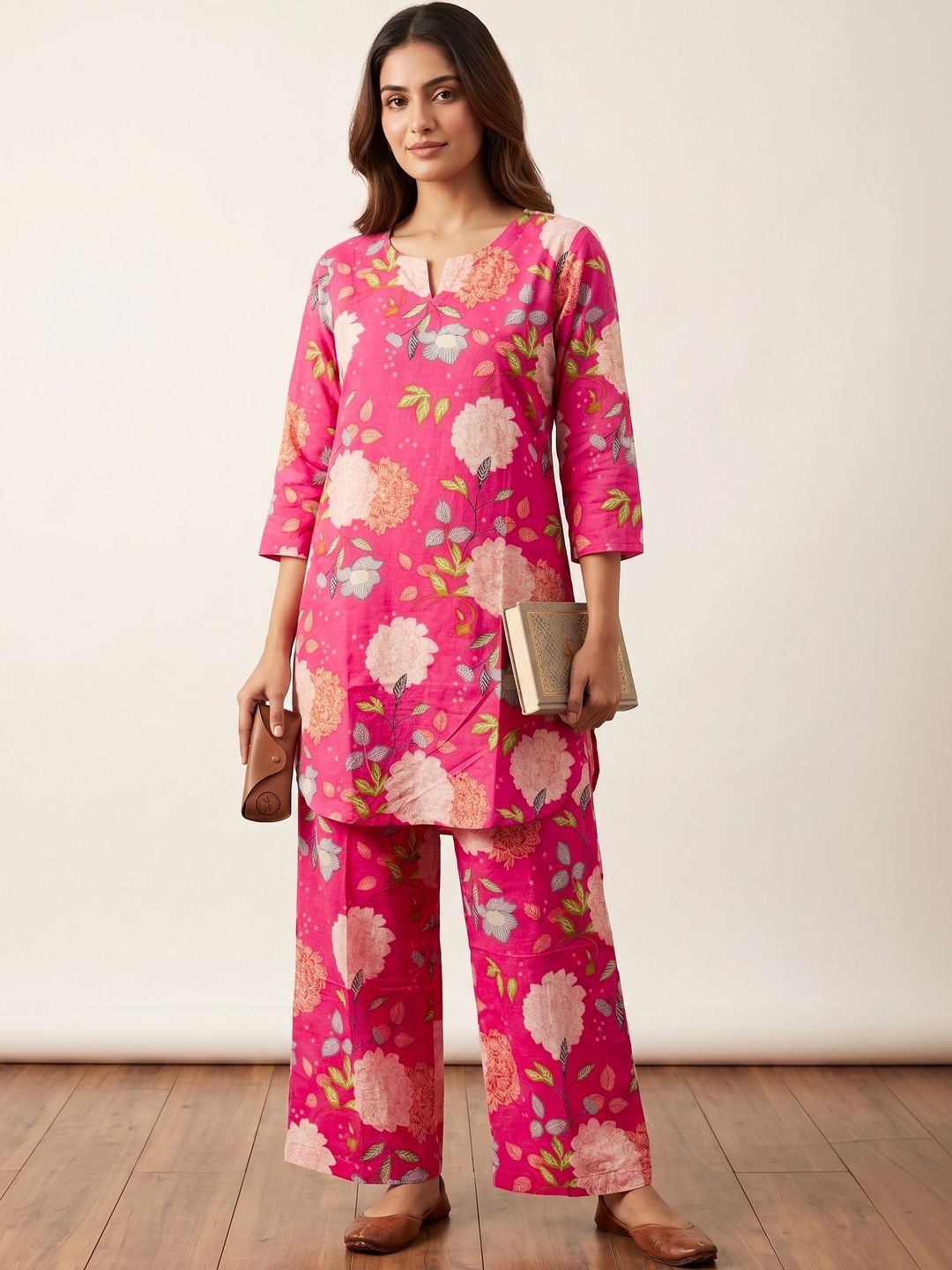 Kirrin Floral Cotton Printed Tunic with Palazzos