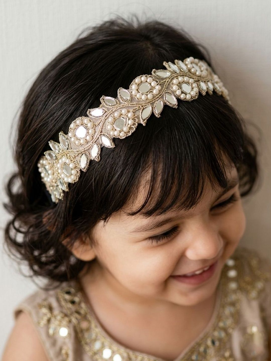 Choko Girls Floral Mirror-Work Hairband