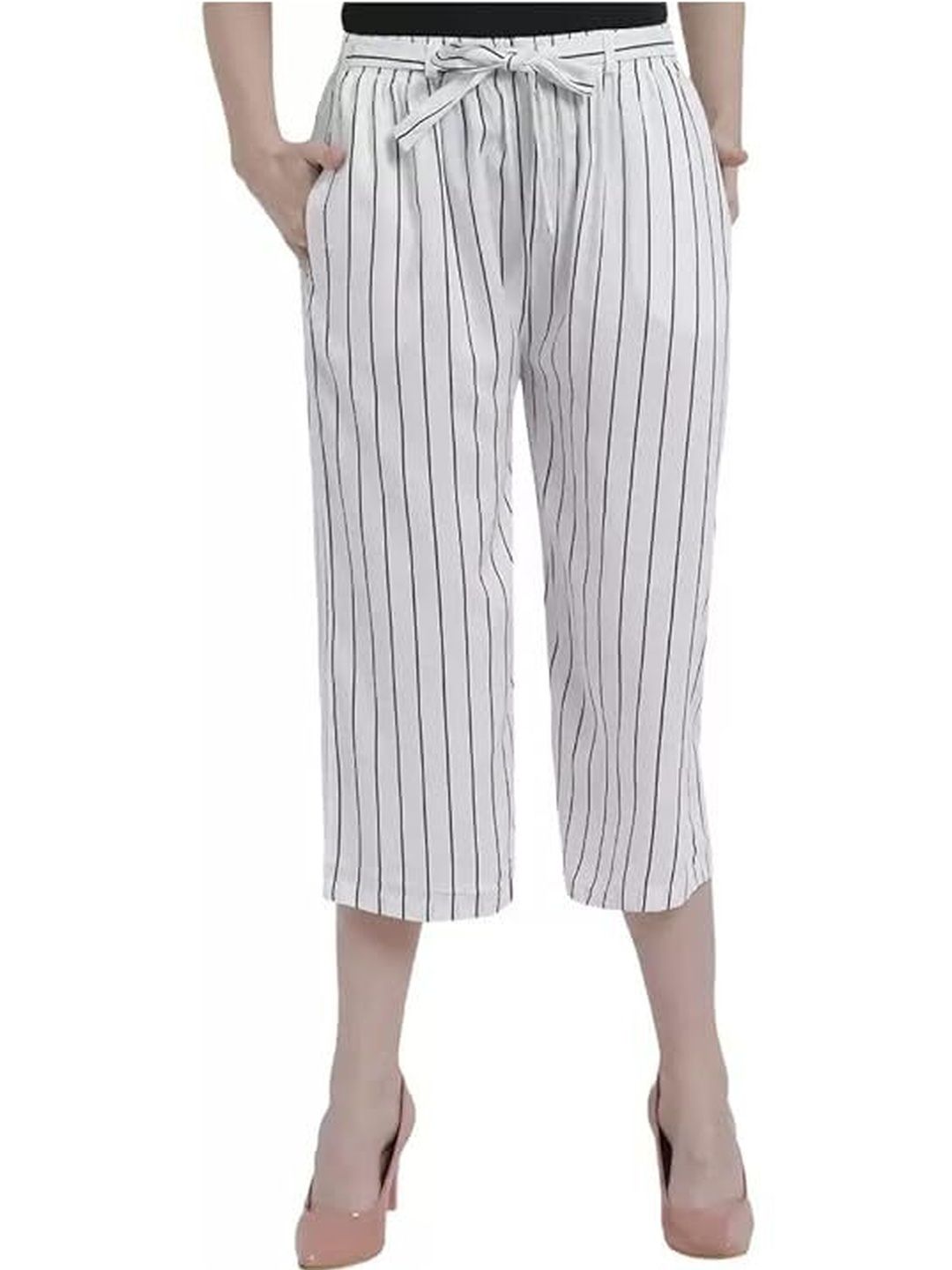 TNQ Women Striped Capris