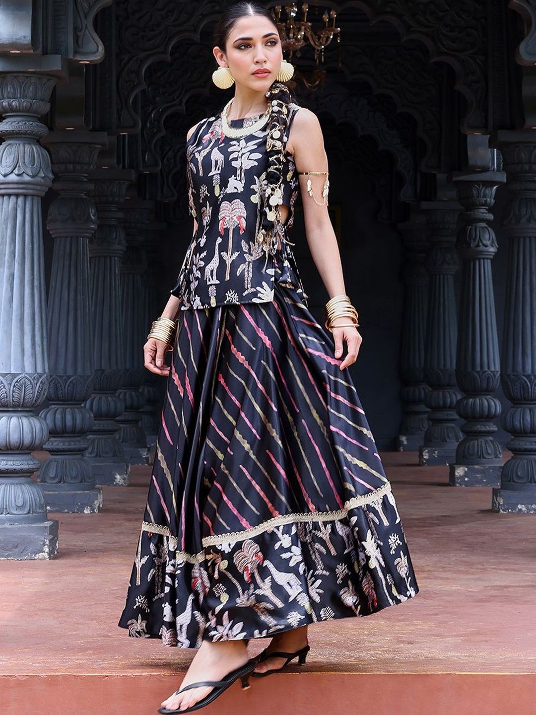 Printed Ready to Wear Lehenga & 3